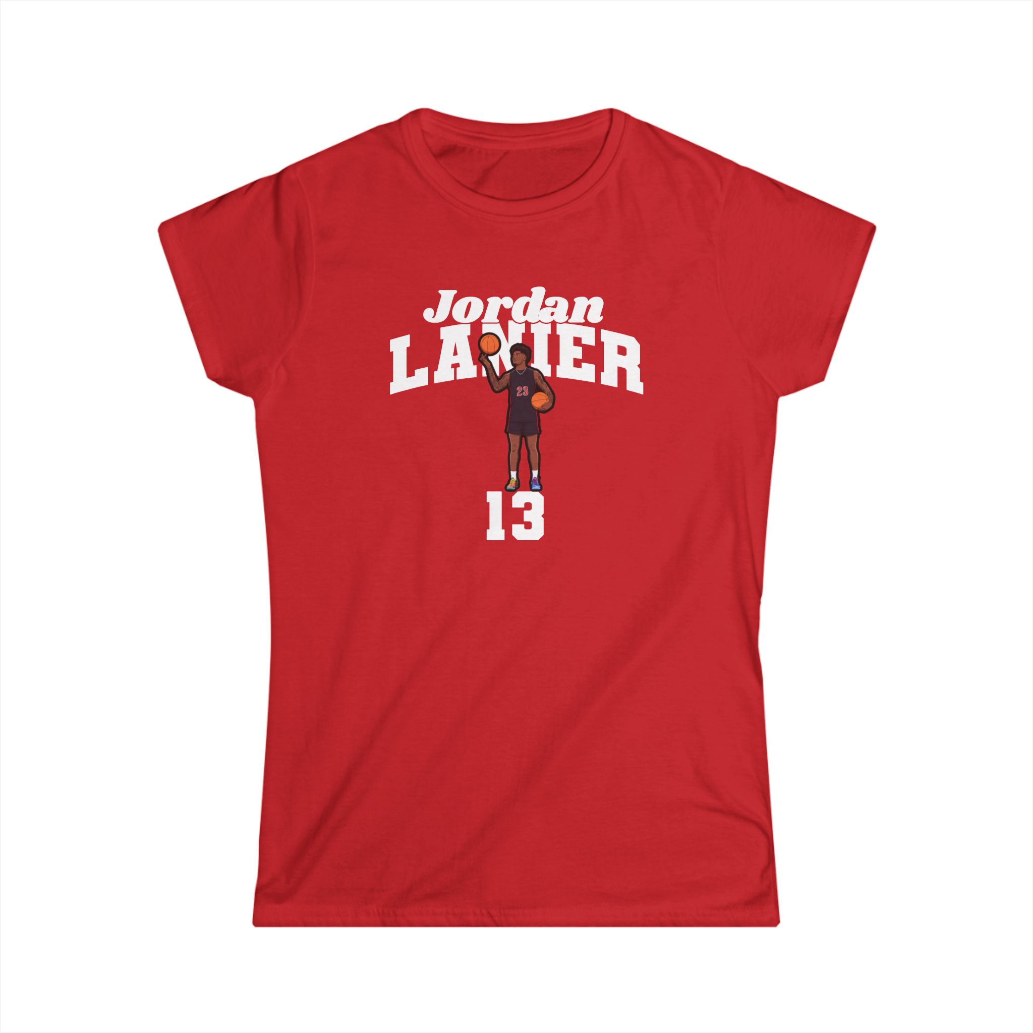 Women's Softstyle Tee — character_signature_arch in Red