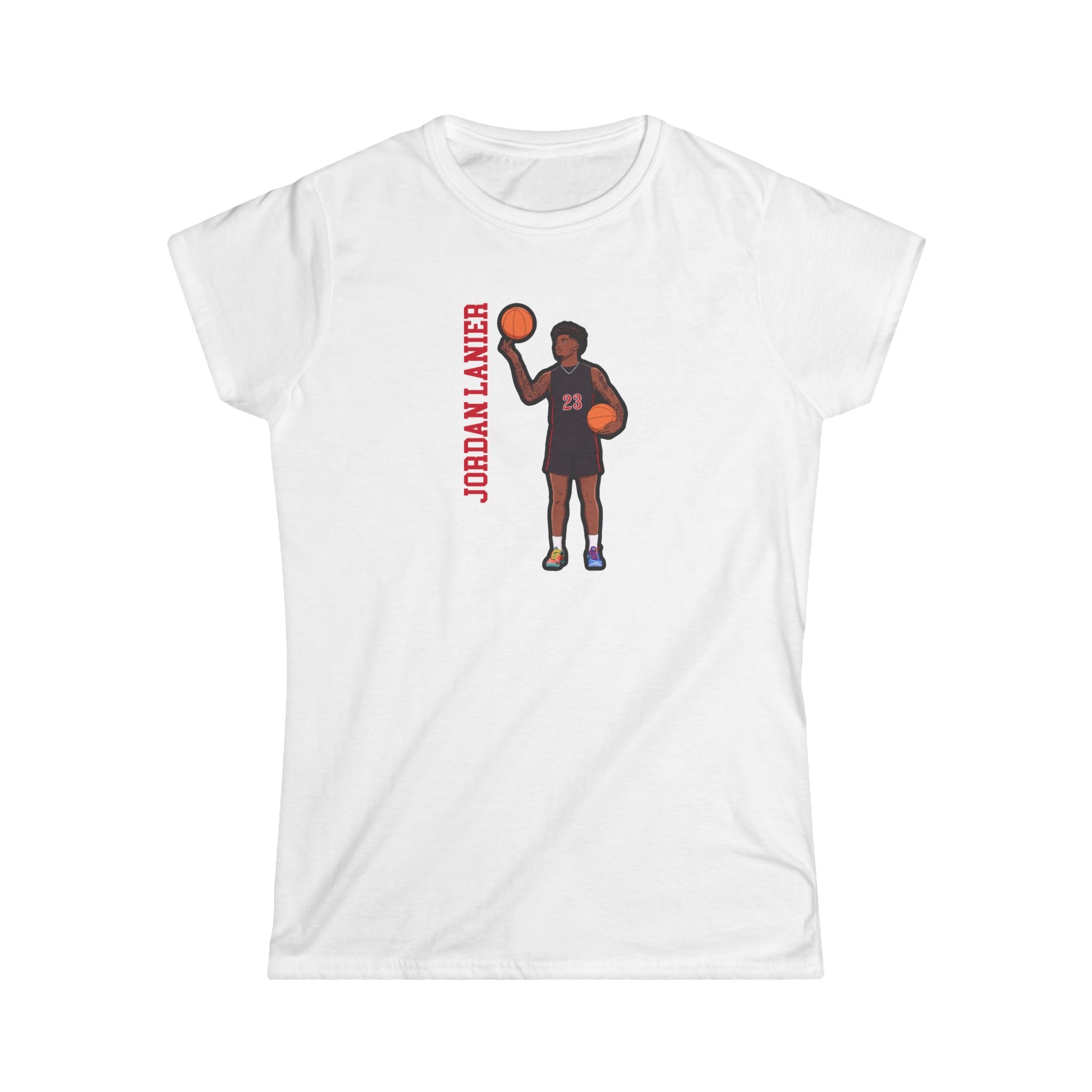 Women's Softstyle Tee — character_name_vertical in White