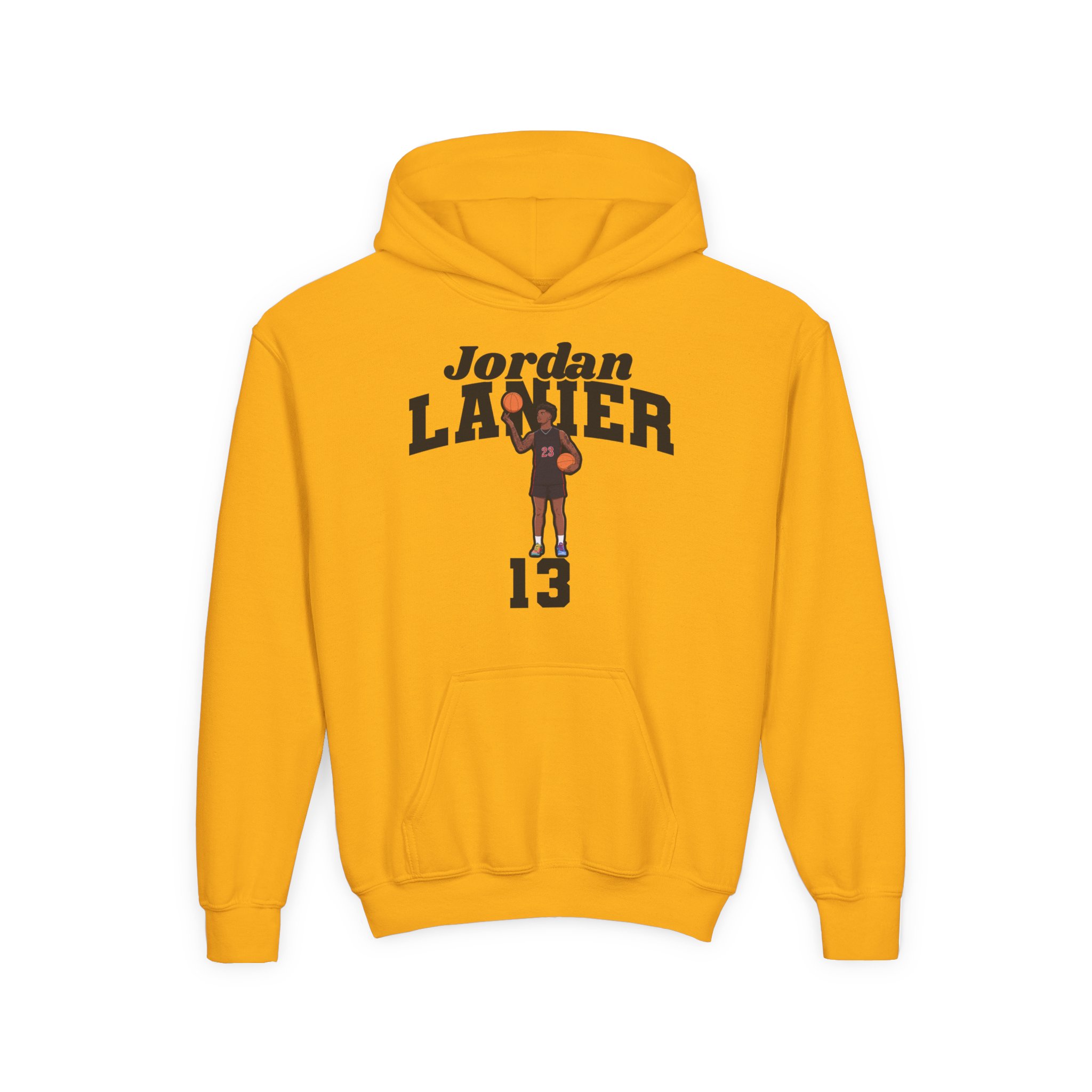 Youth Hoodie — character_signature_arch in Gold