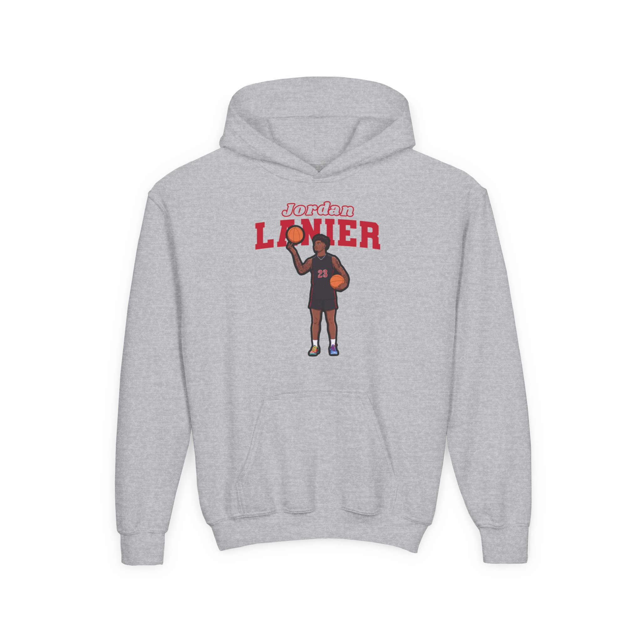 Youth Hoodie — character_name_arch in Grey
