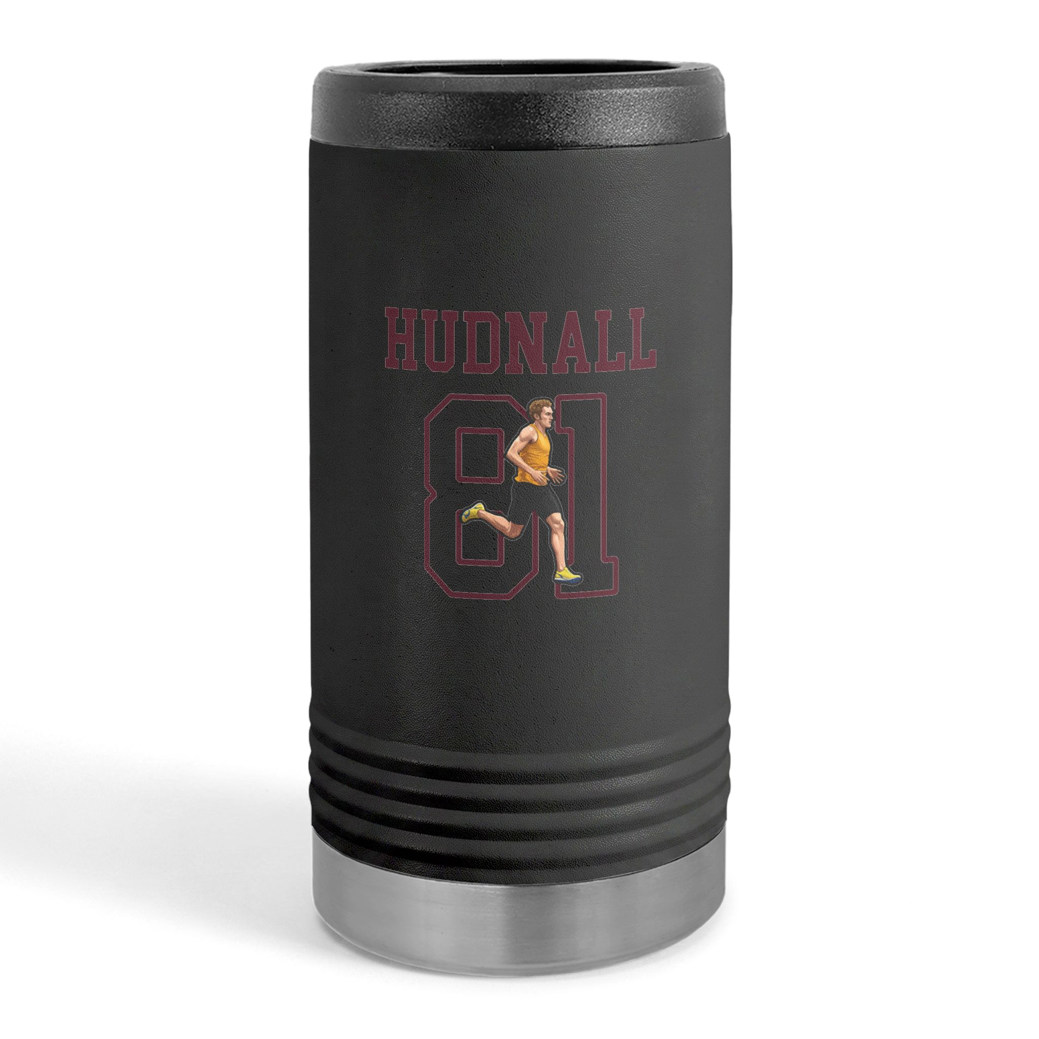 Slim Stainless Can Cooler — character_shirsey in Black