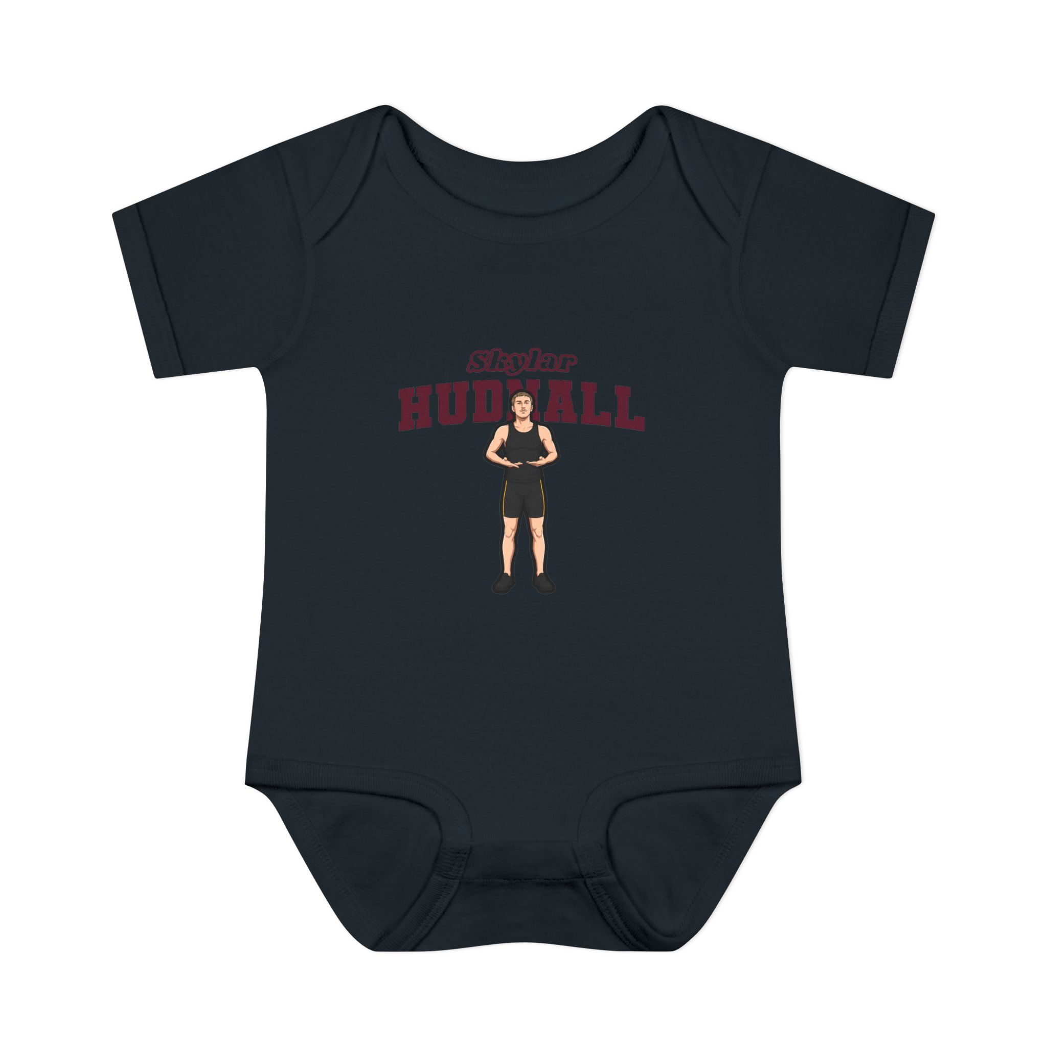 Baby Onesie — character_name_arch in Black