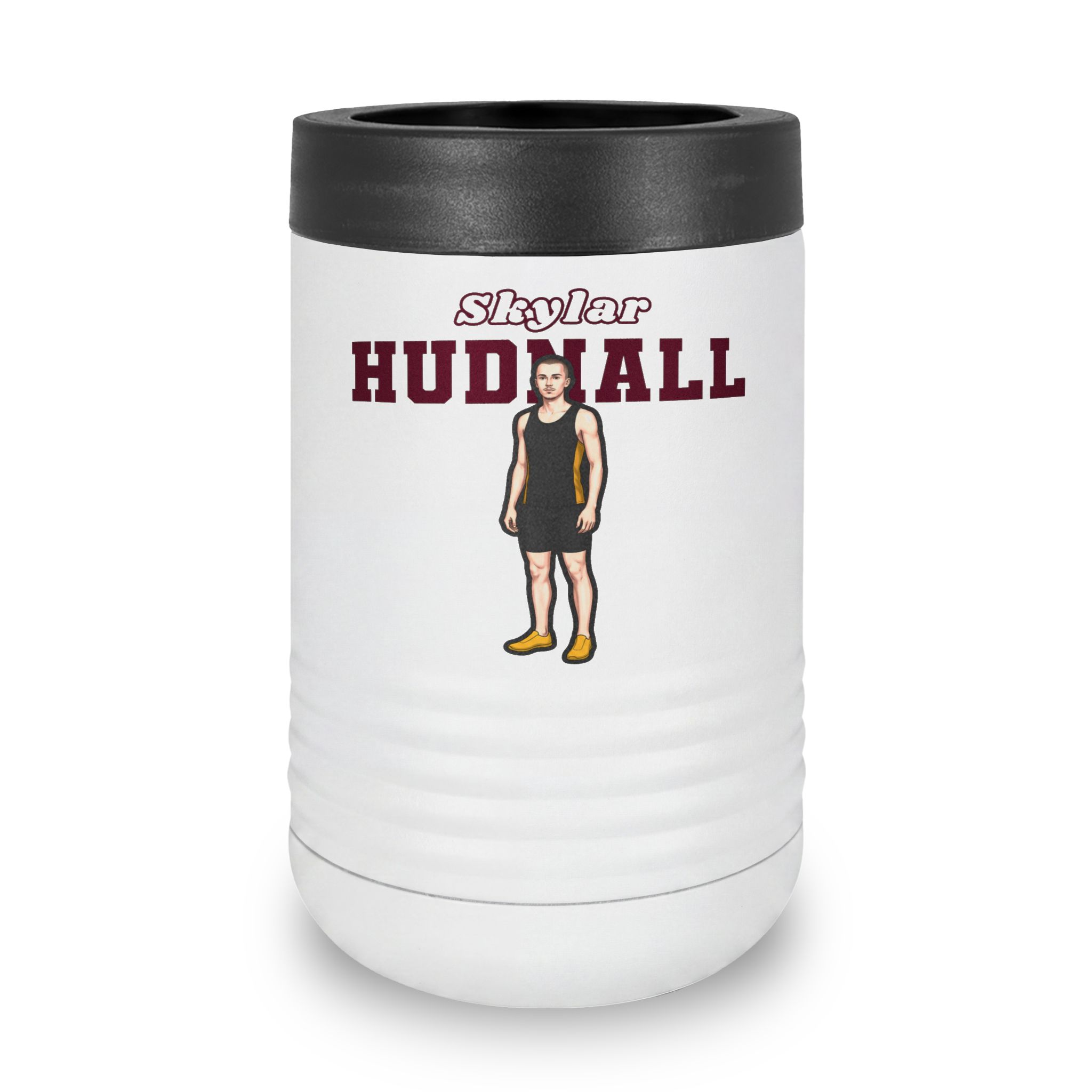 Stainless Can Cooler — character_name_arch in White