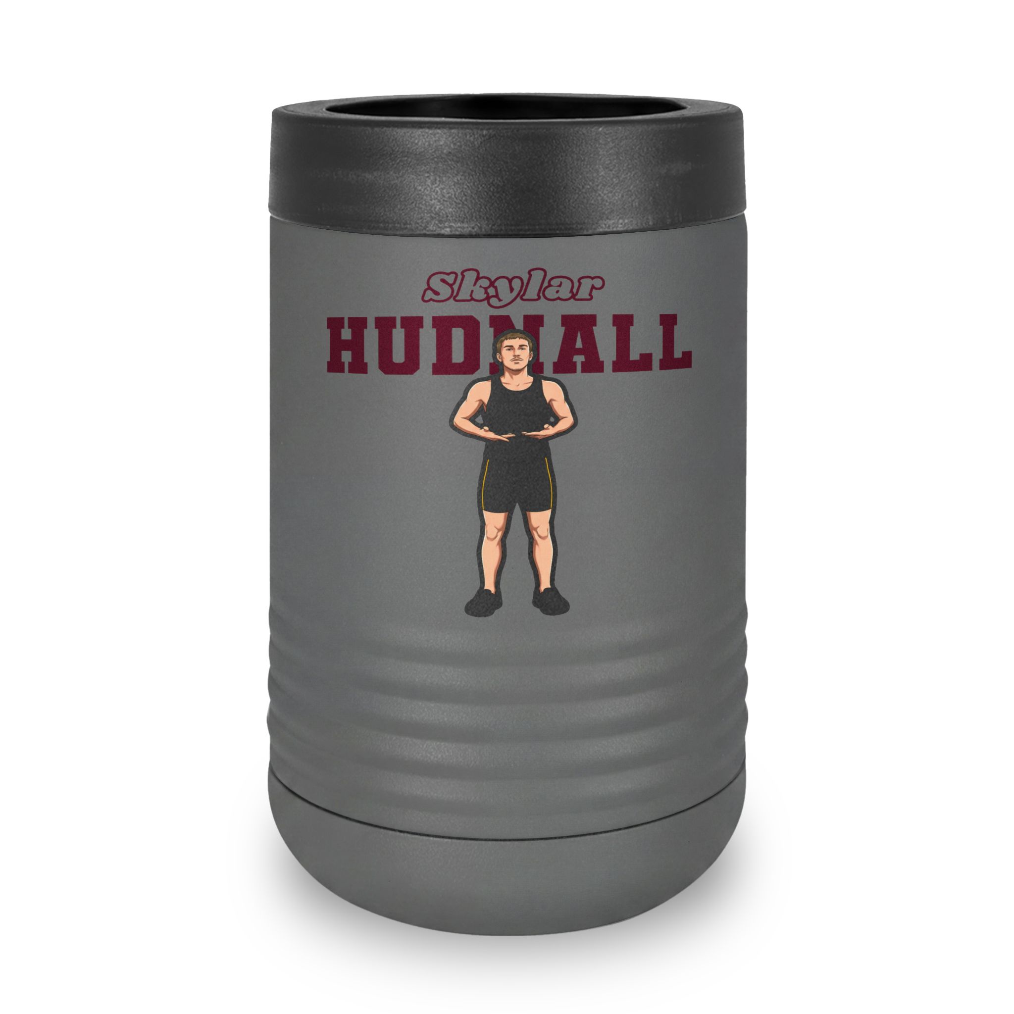 Stainless Can Cooler — character_name_arch in Grey