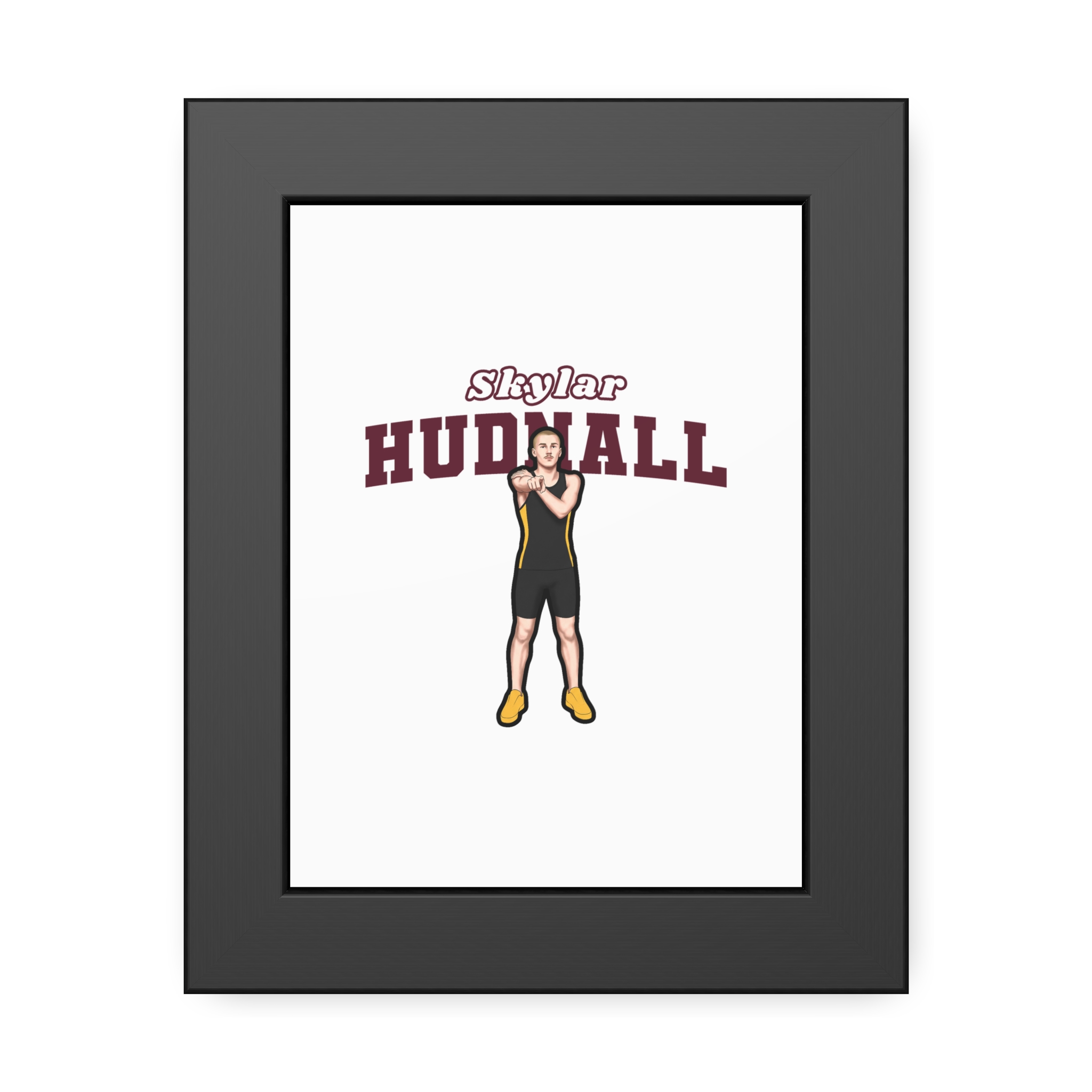 Framed Poster — character_name_arch in Black