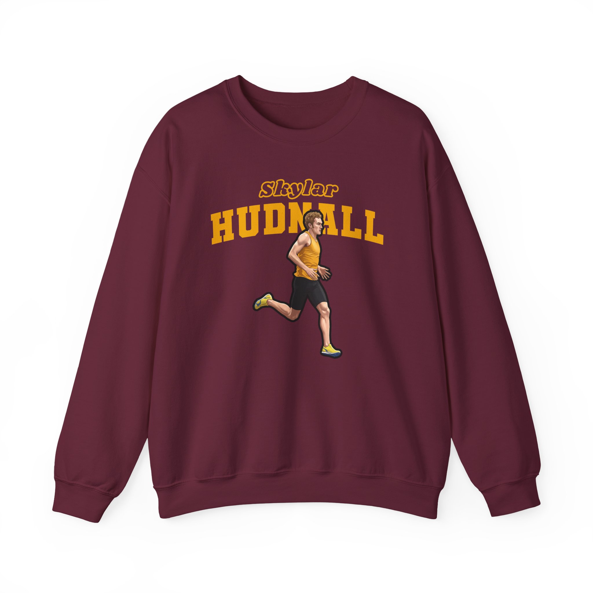 Crewneck Sweatshirt — character_name_arch in Maroon