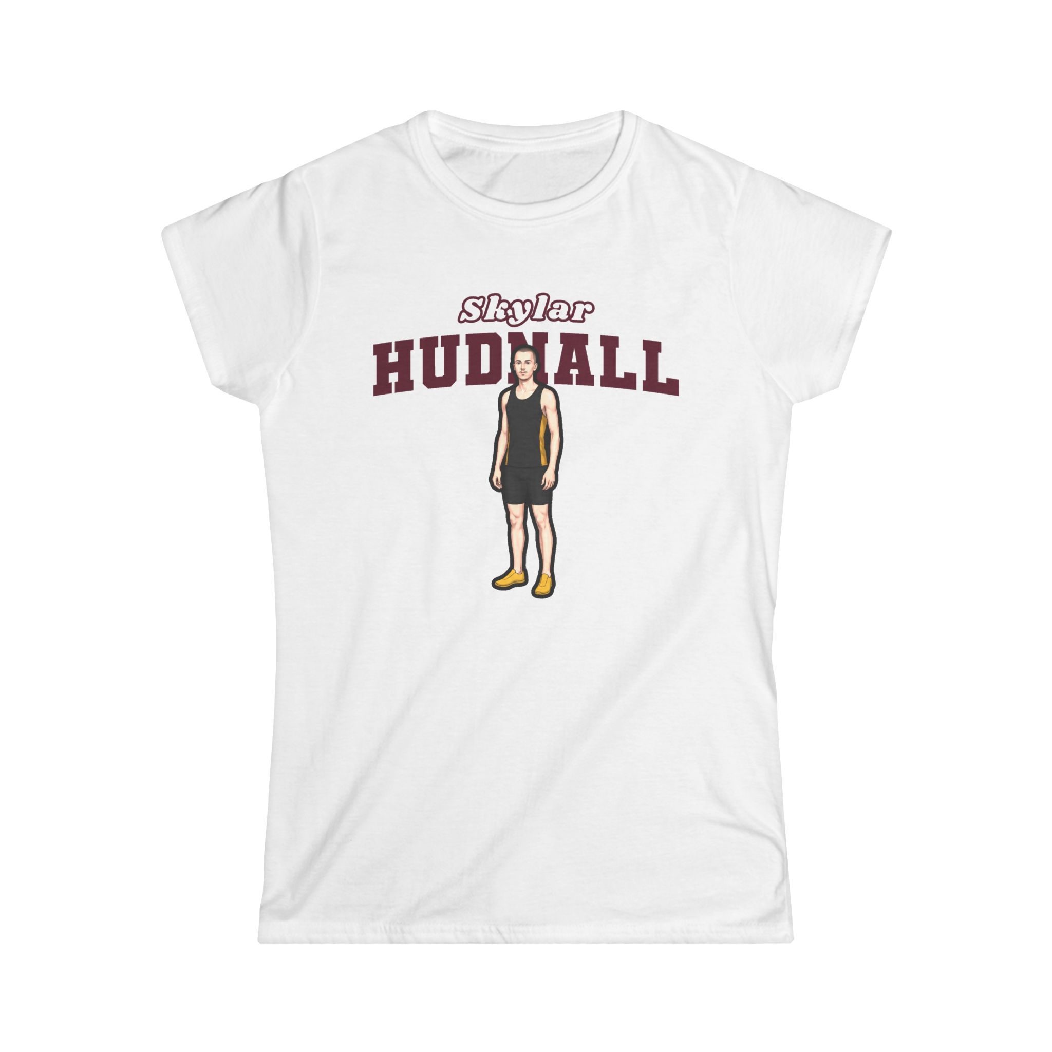 Women's Softstyle Tee — character_name_arch in White