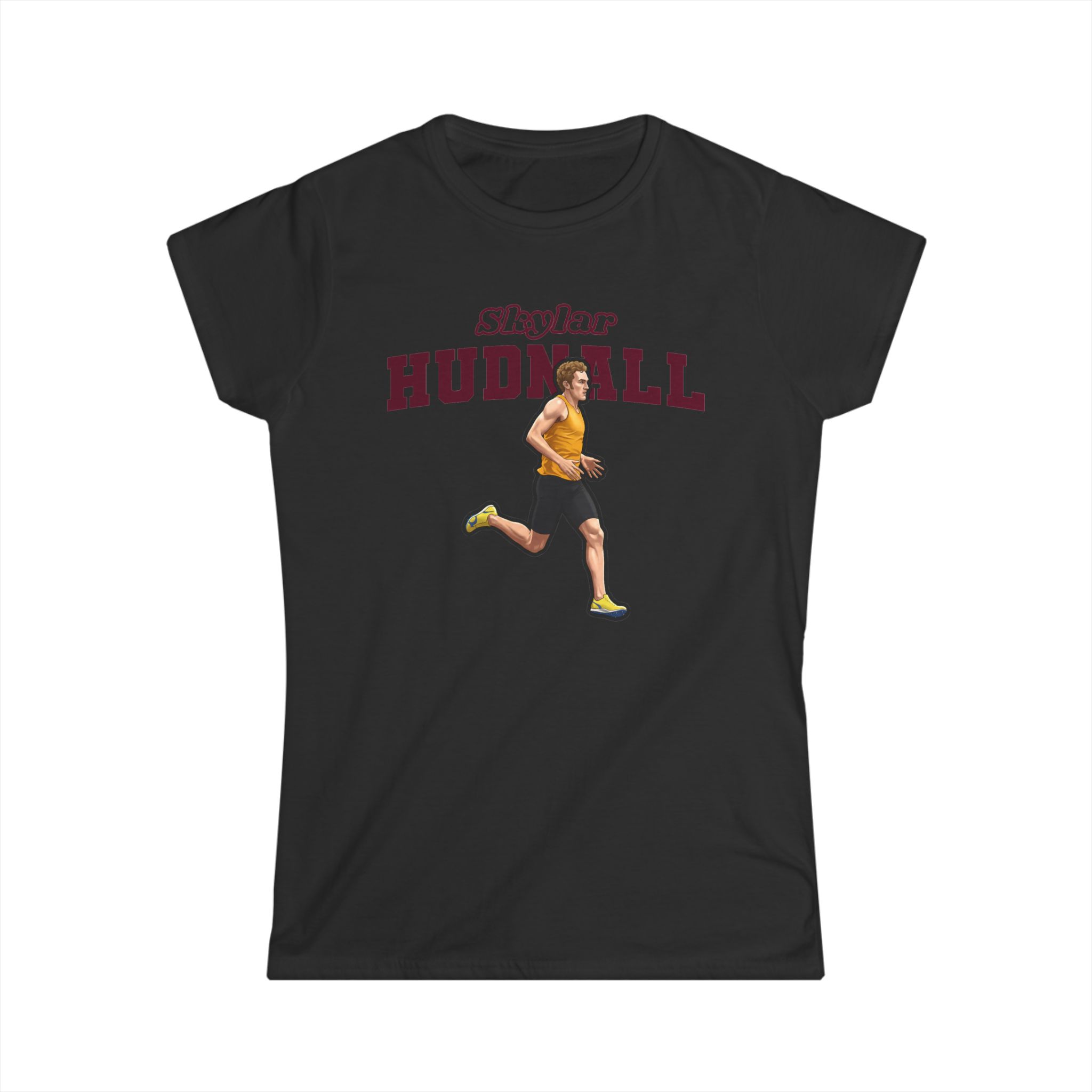 Women's Softstyle Tee — character_name_arch in Black