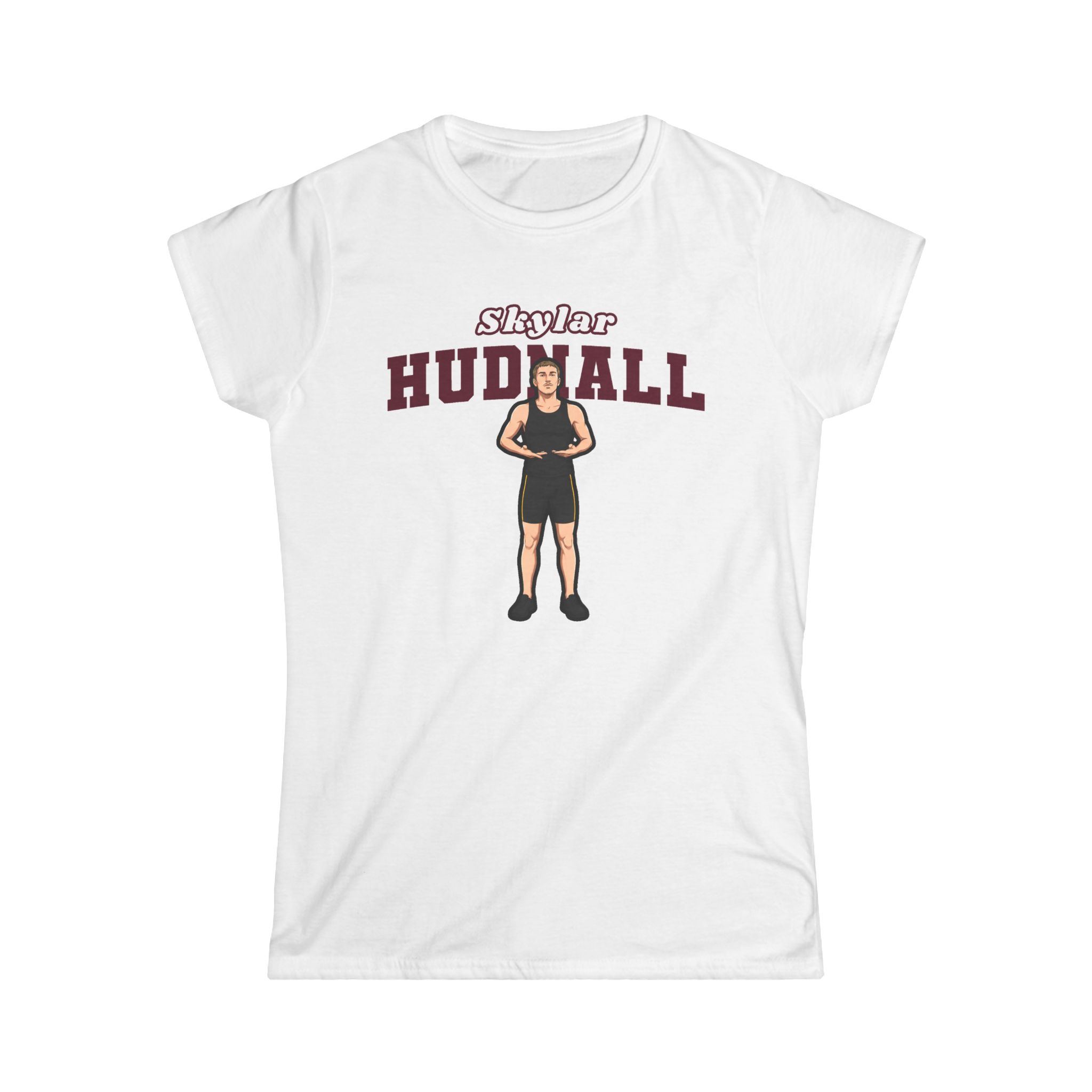 Women's Softstyle Tee — character_name_arch in White
