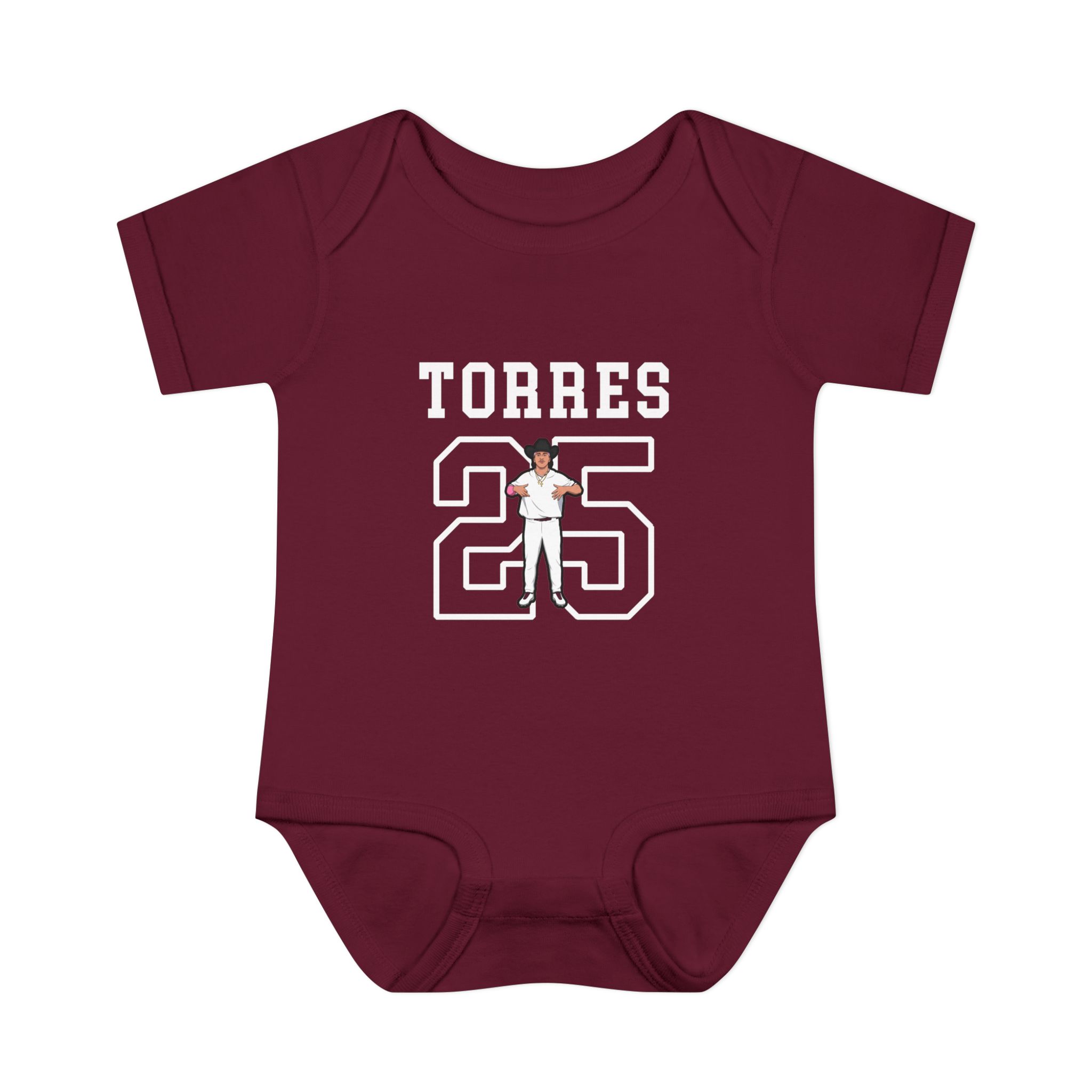 Baby Onesie — character_shirsey in Maroon