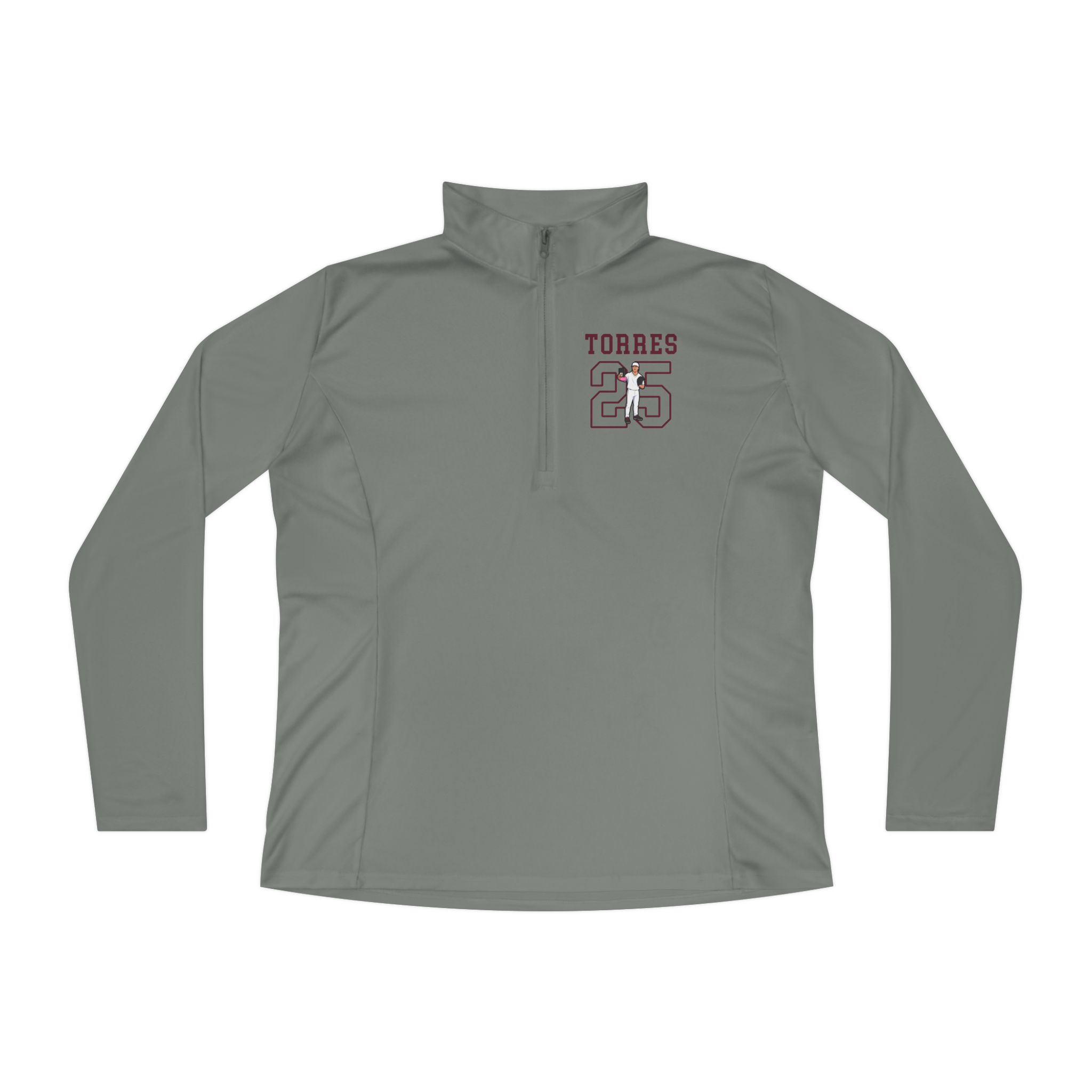 Women's Q-Zip Pullover — character_shirsey in Grey