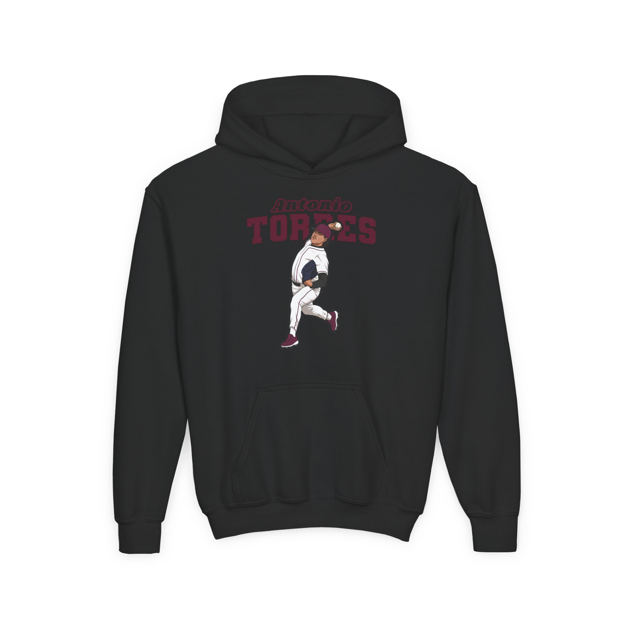 Youth Hoodie — character_name_arch in Black