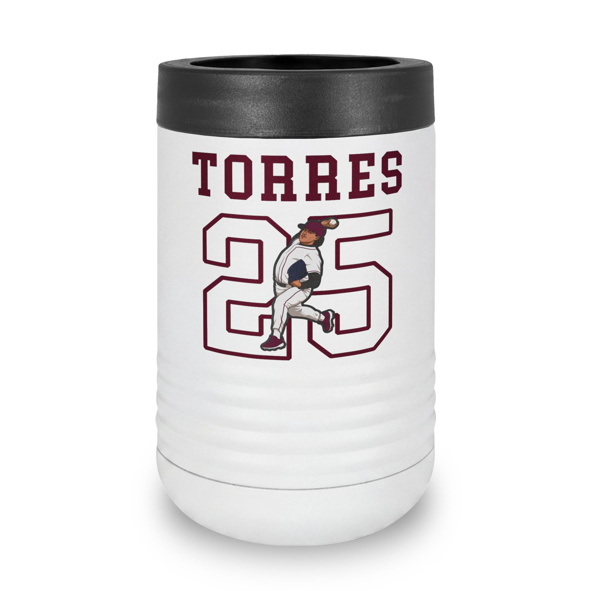 Stainless Can Cooler — character_shirsey in White