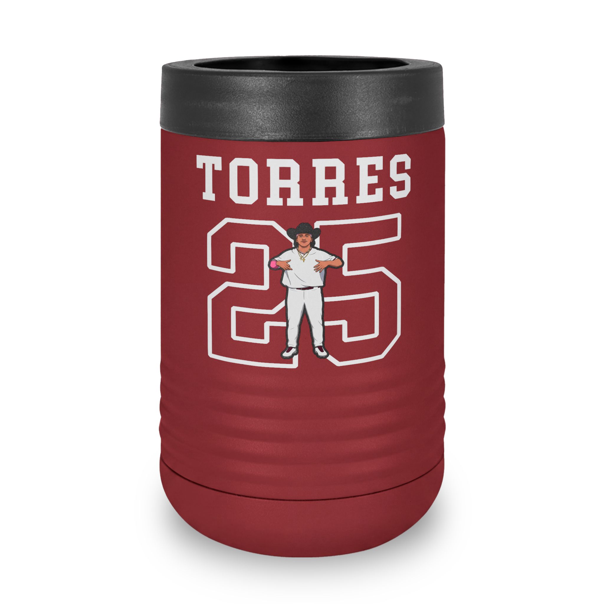 Stainless Can Cooler — character_shirsey in Maroon