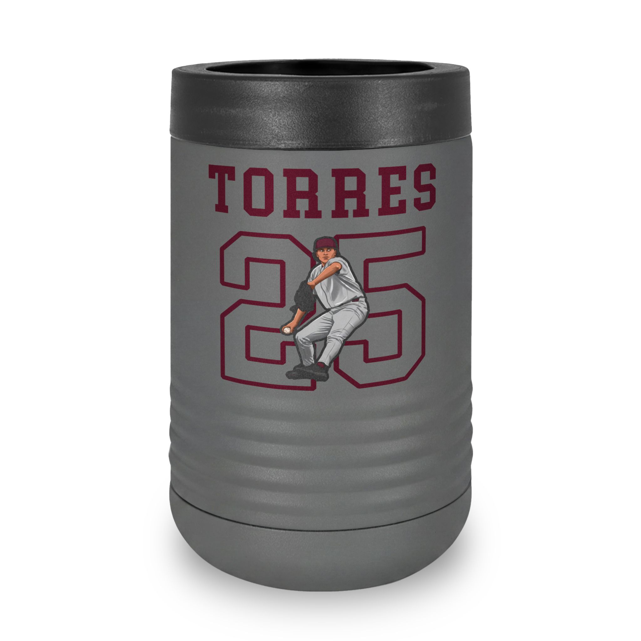Stainless Can Cooler — character_shirsey in Grey