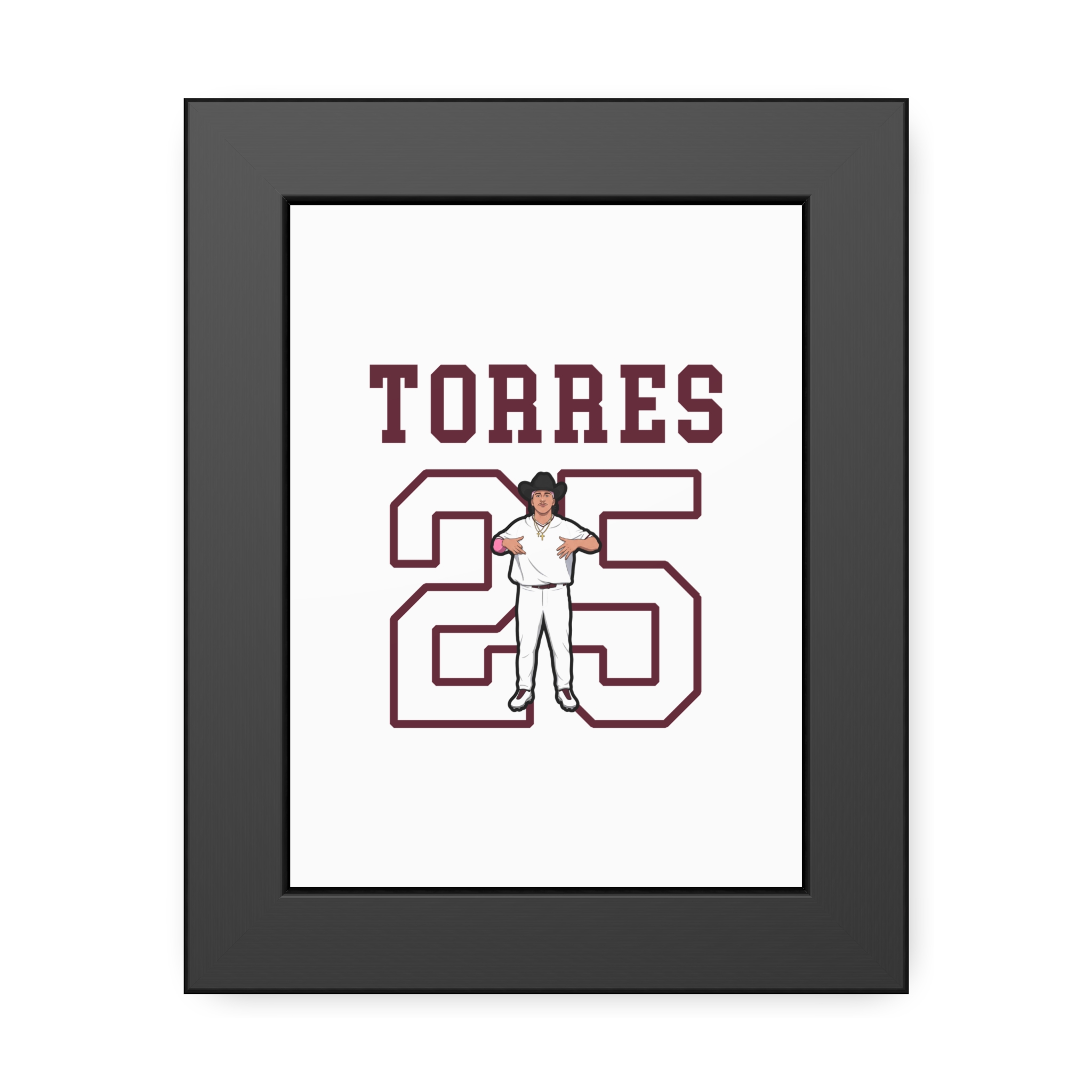 Framed Poster — character_shirsey in Black