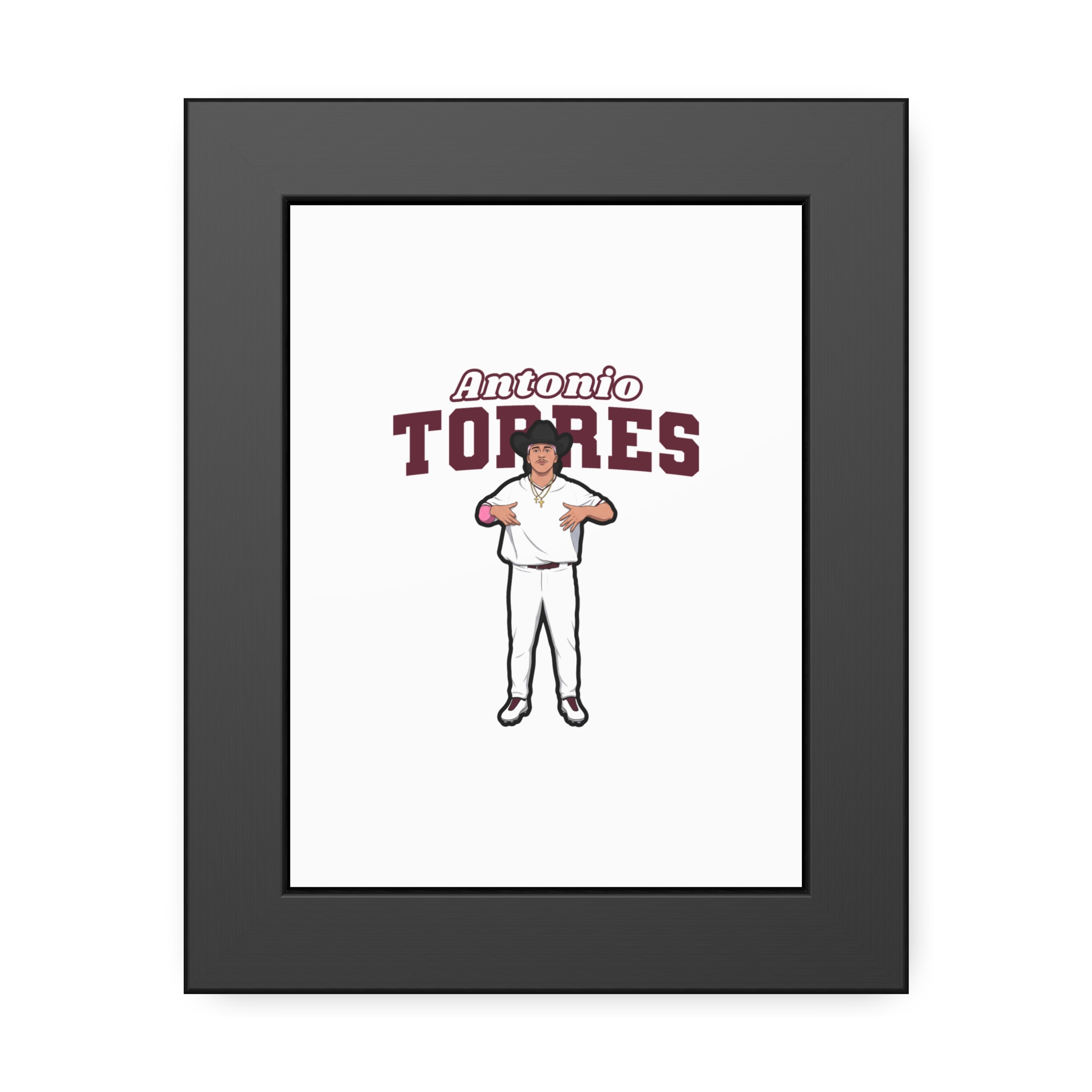 Framed Poster — character_name_arch in Black