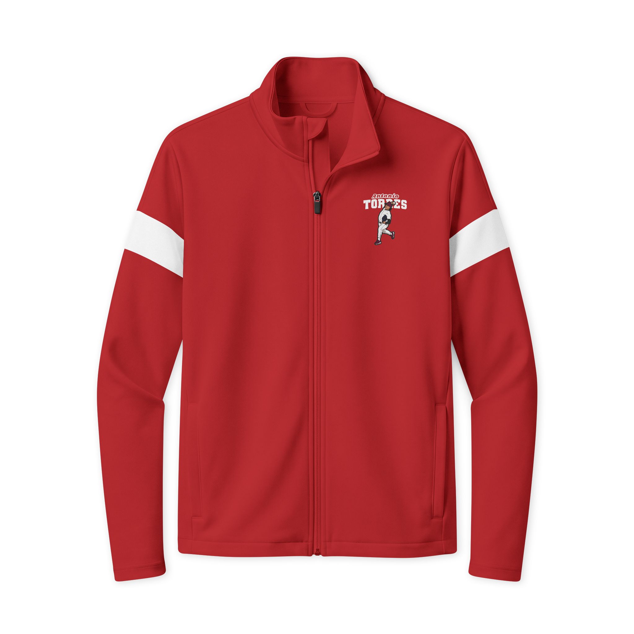 Travel Full-Zip Jacket — character_name_arch in Deep Red/ White