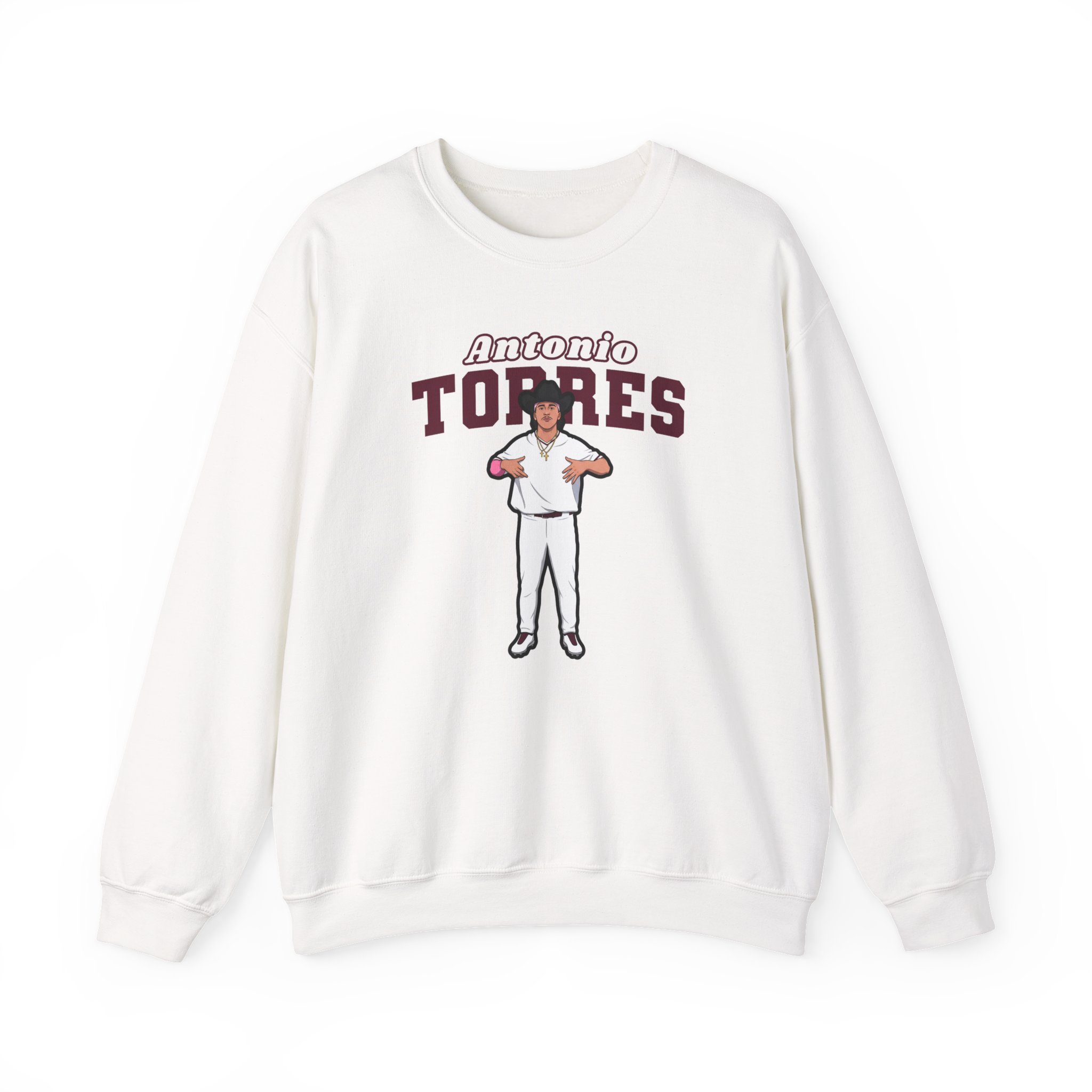 Crewneck Sweatshirt — character_name_arch in White