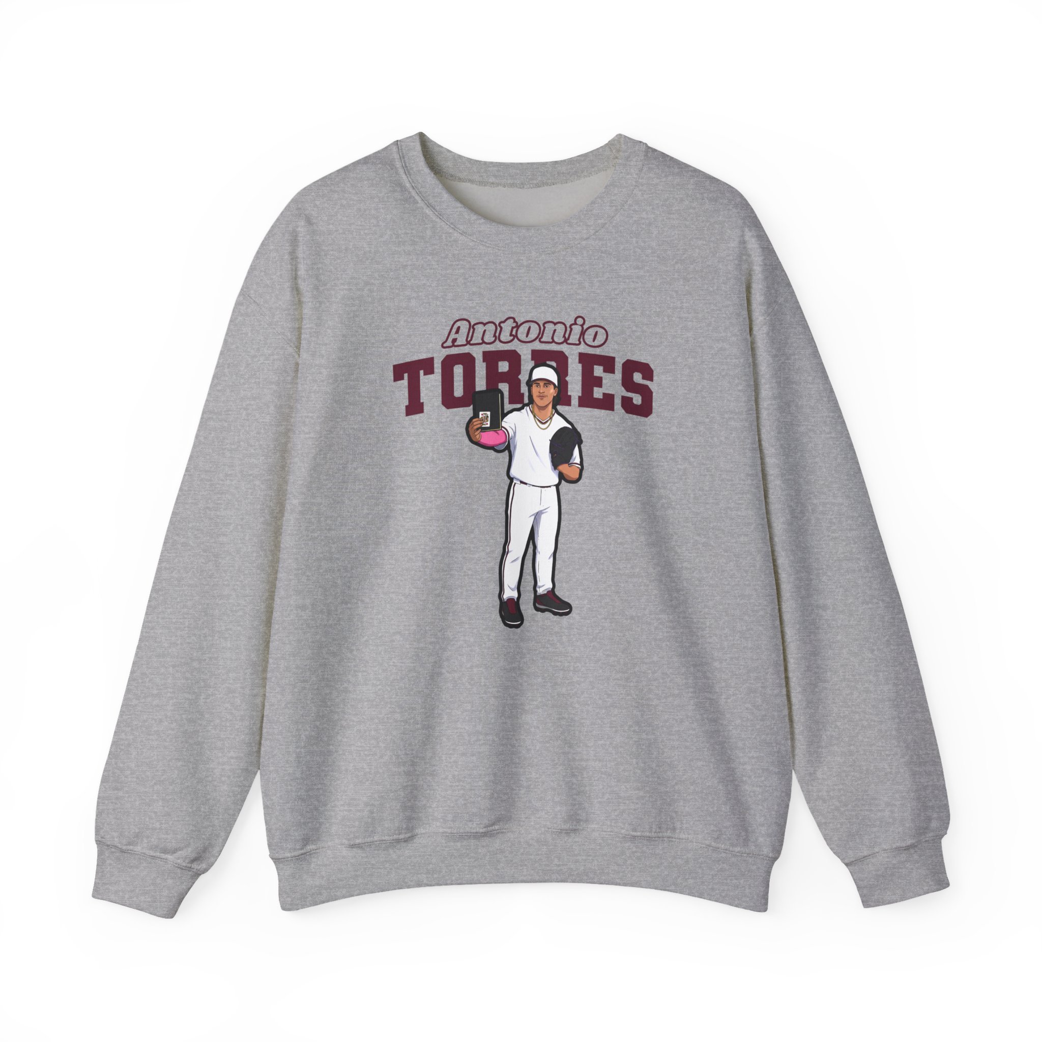 Crewneck Sweatshirt — character_name_arch in Grey