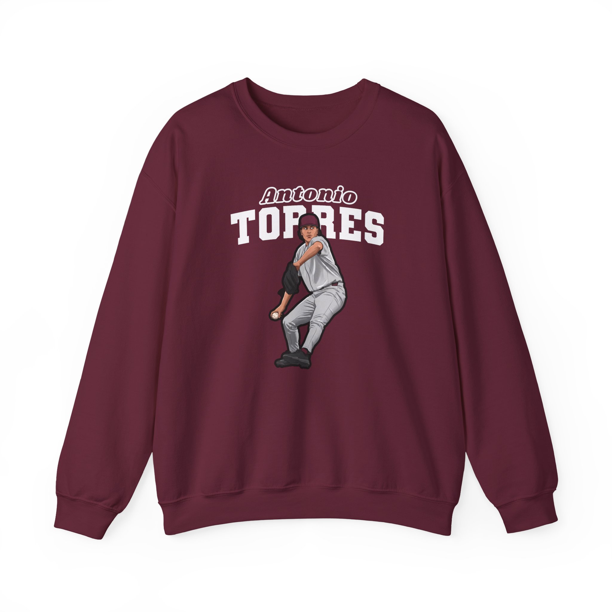 Crewneck Sweatshirt — character_name_arch in Maroon