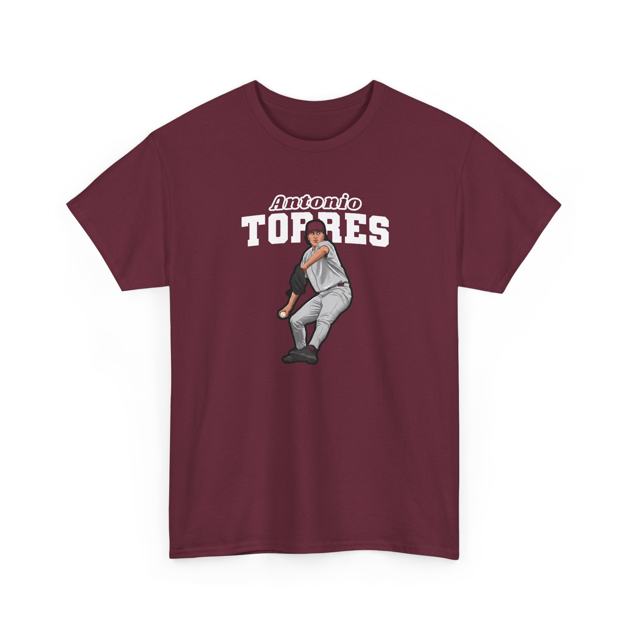 Tee — character_name_arch in Maroon