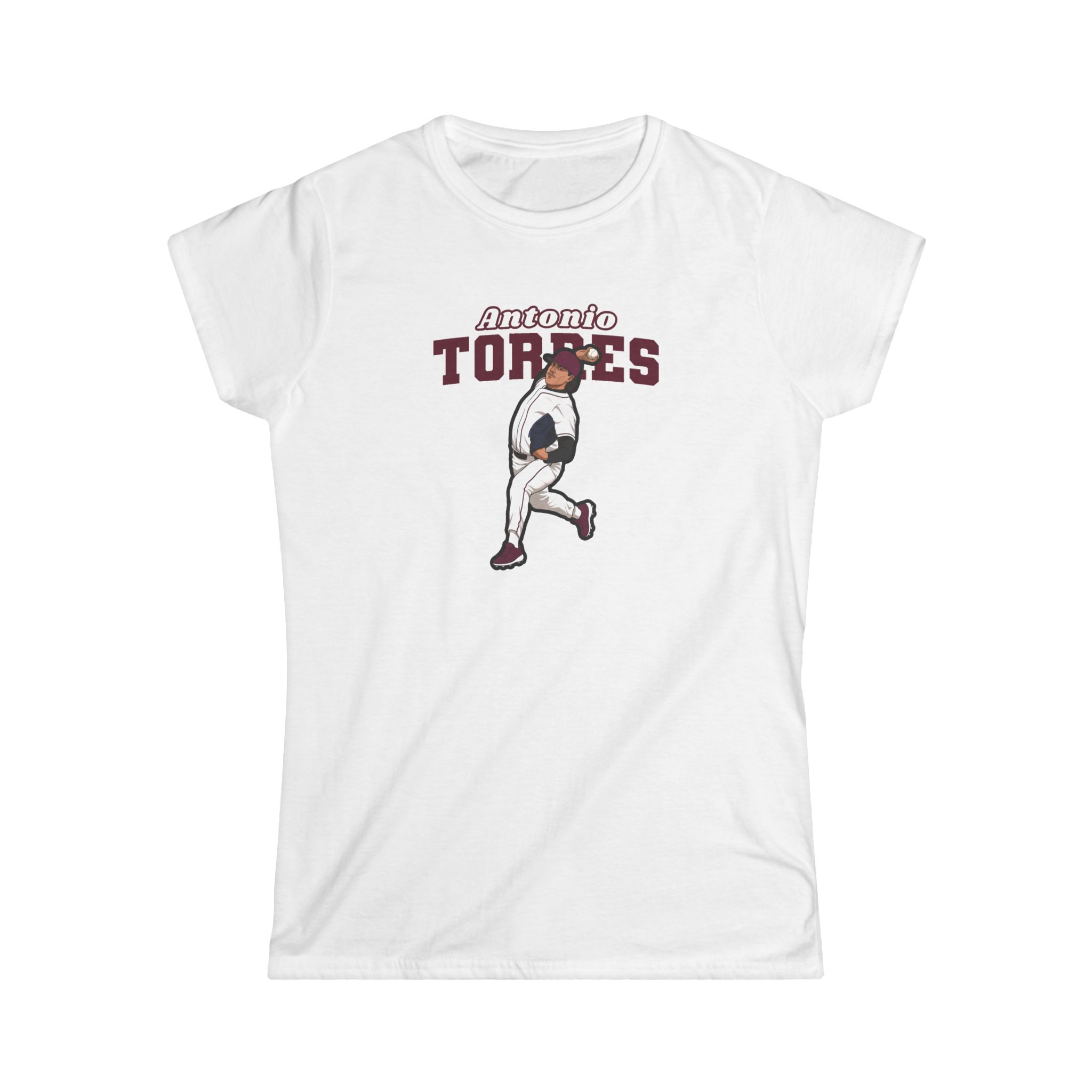 Women's Softstyle Tee — character_name_arch in White