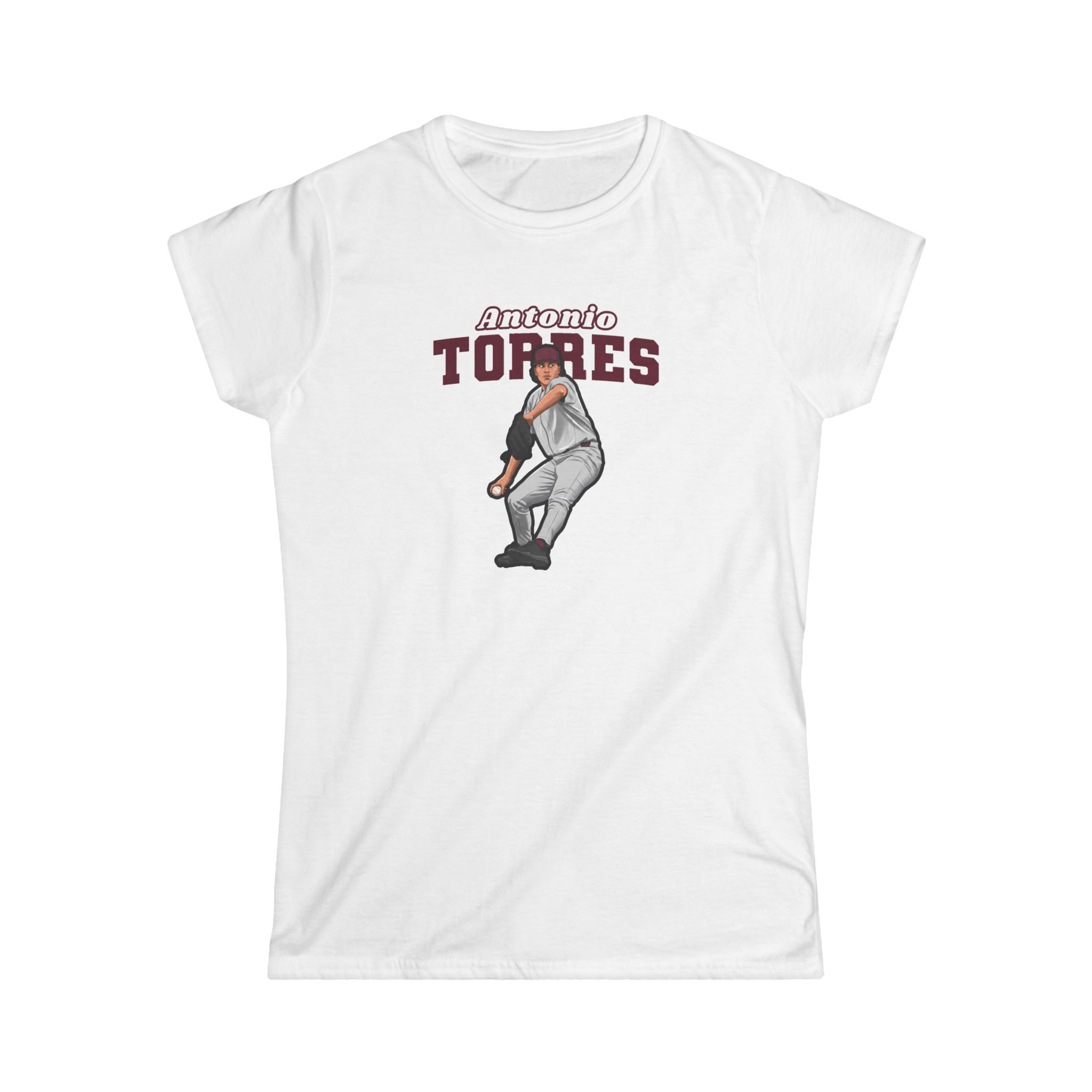 Women's Softstyle Tee — character_name_arch in White