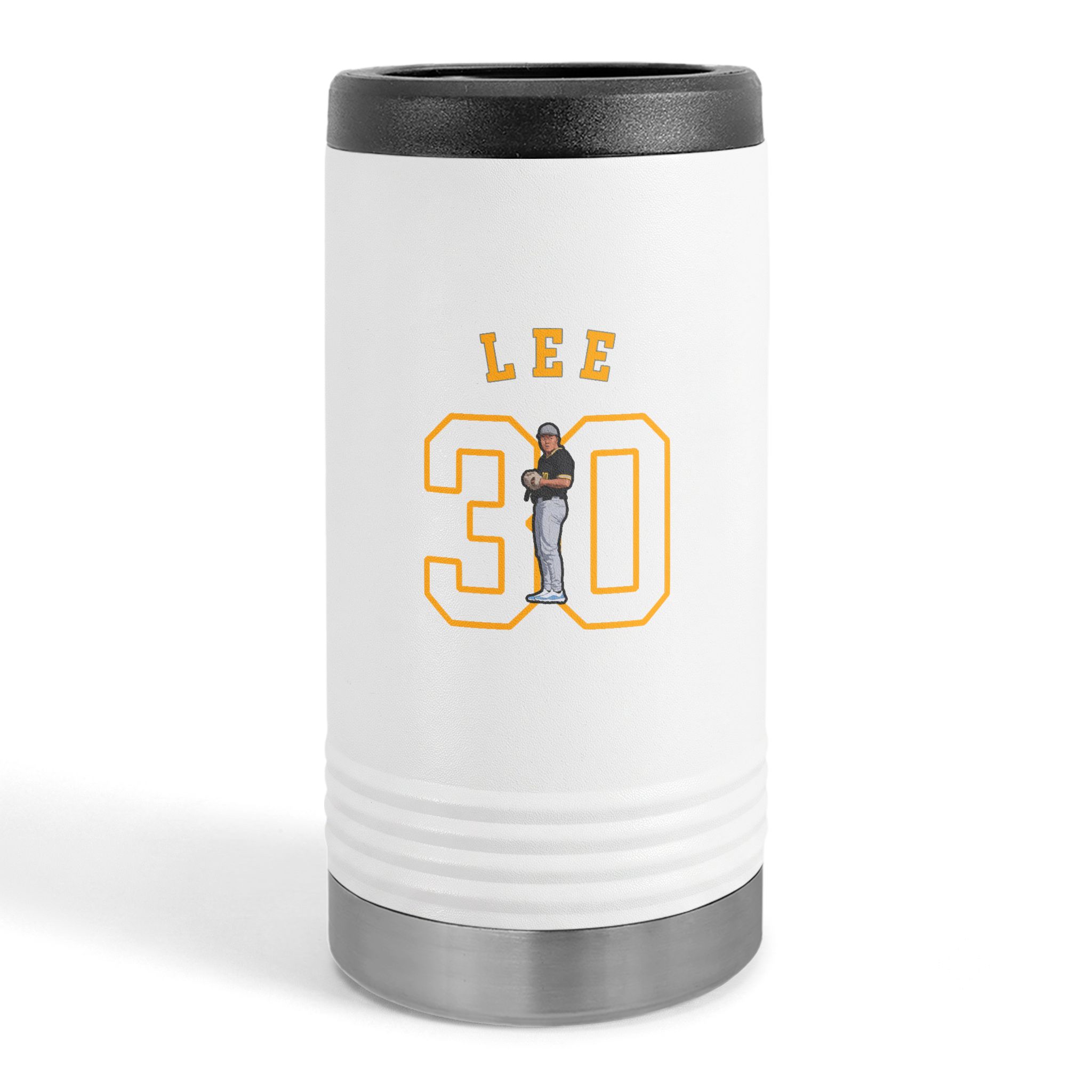 Slim Stainless Can Cooler — character_shirsey_arch in White