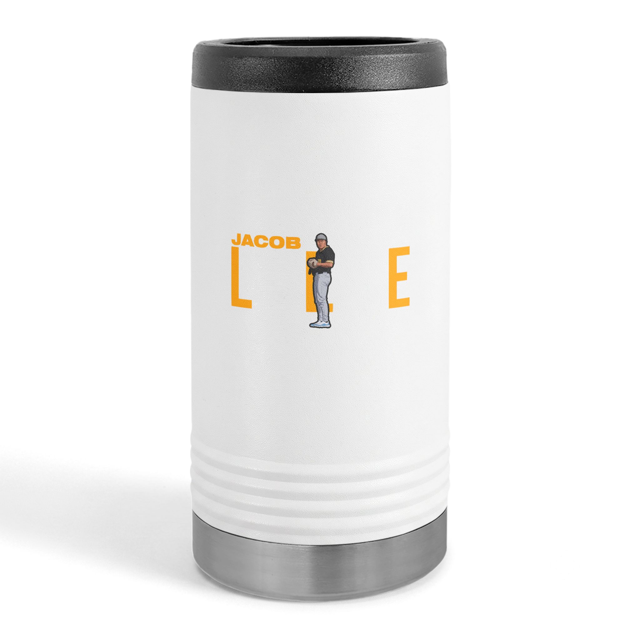 Slim Stainless Can Cooler — character_player_name in White