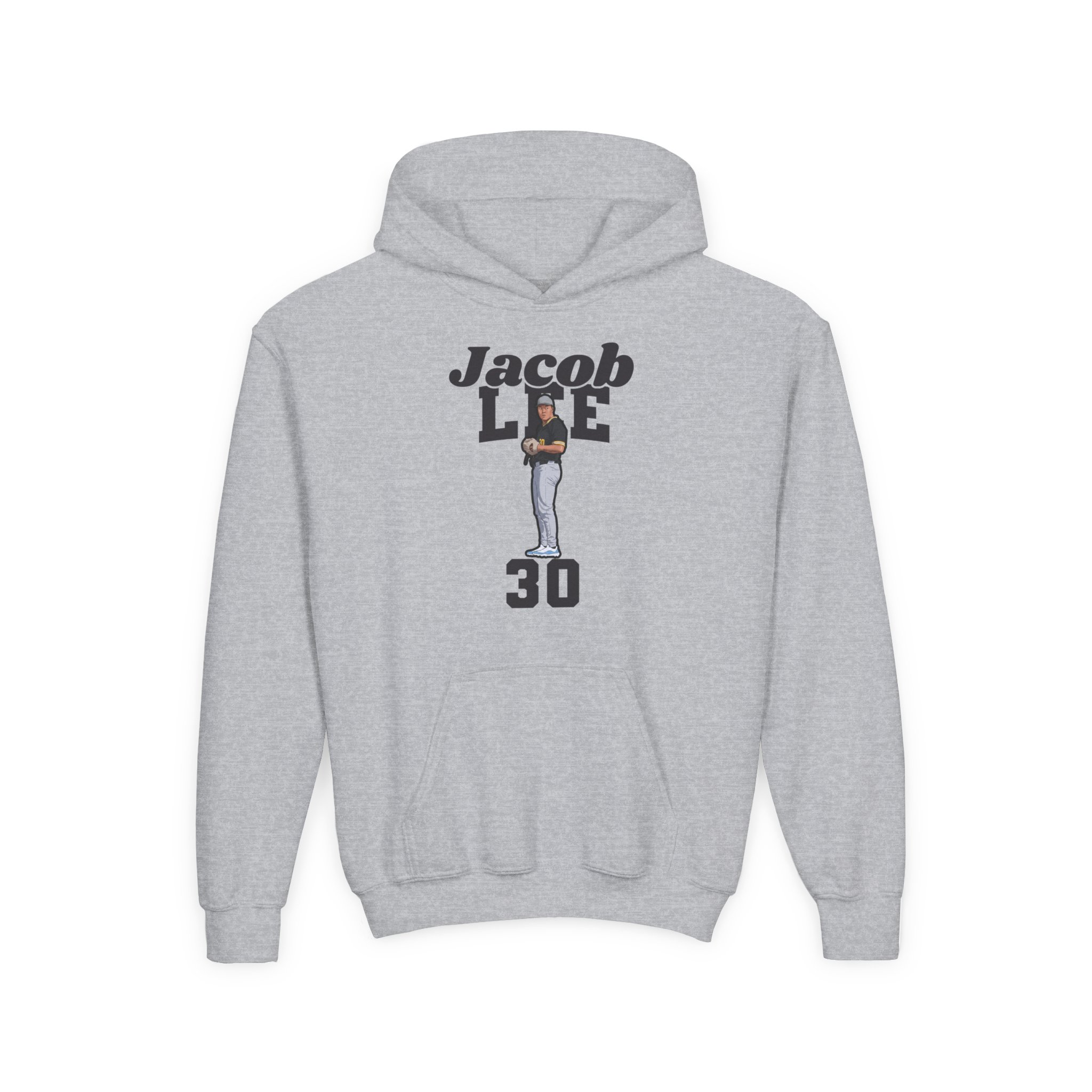 Youth Hoodie — character_signature_arch in Grey