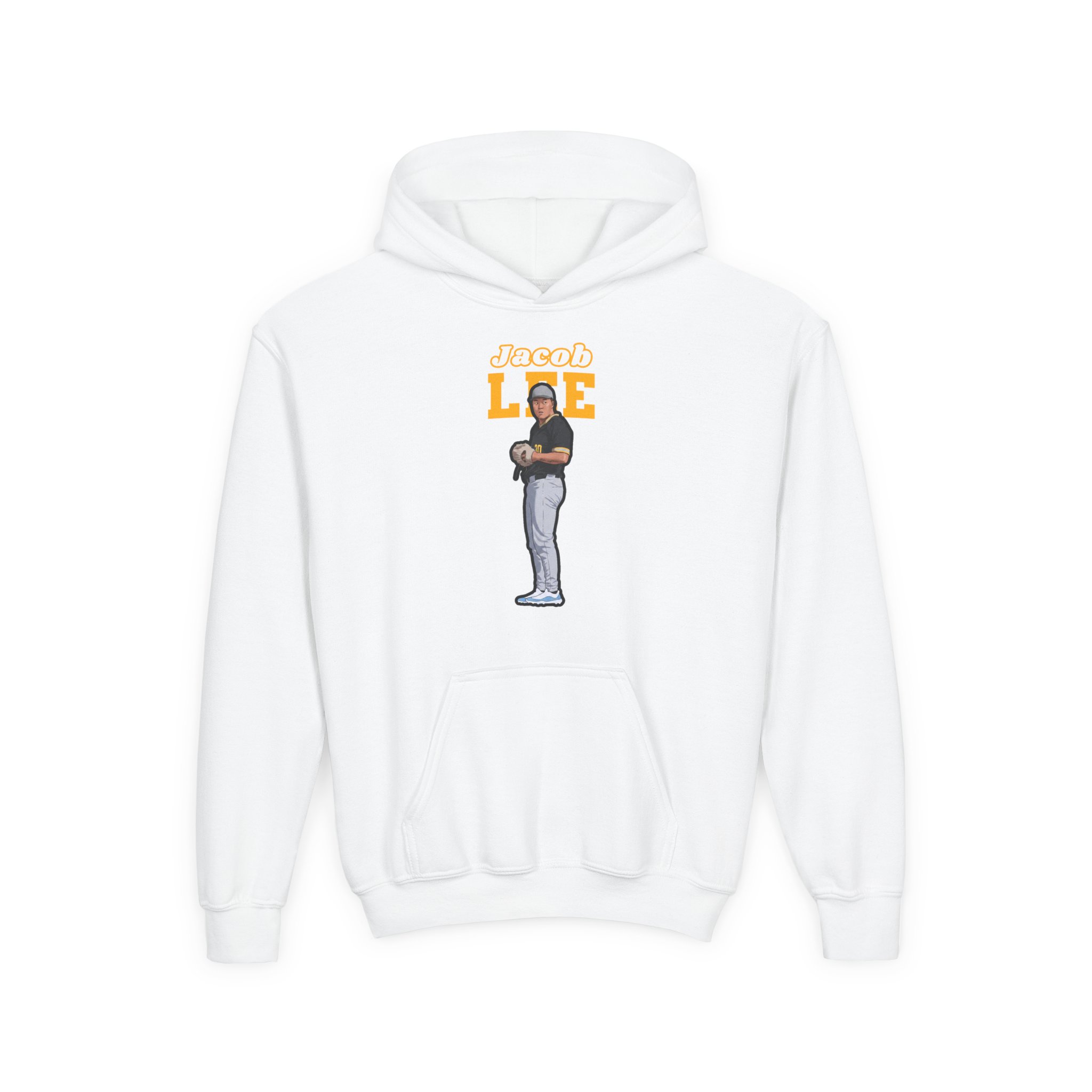 Youth Hoodie — character_name_arch in White