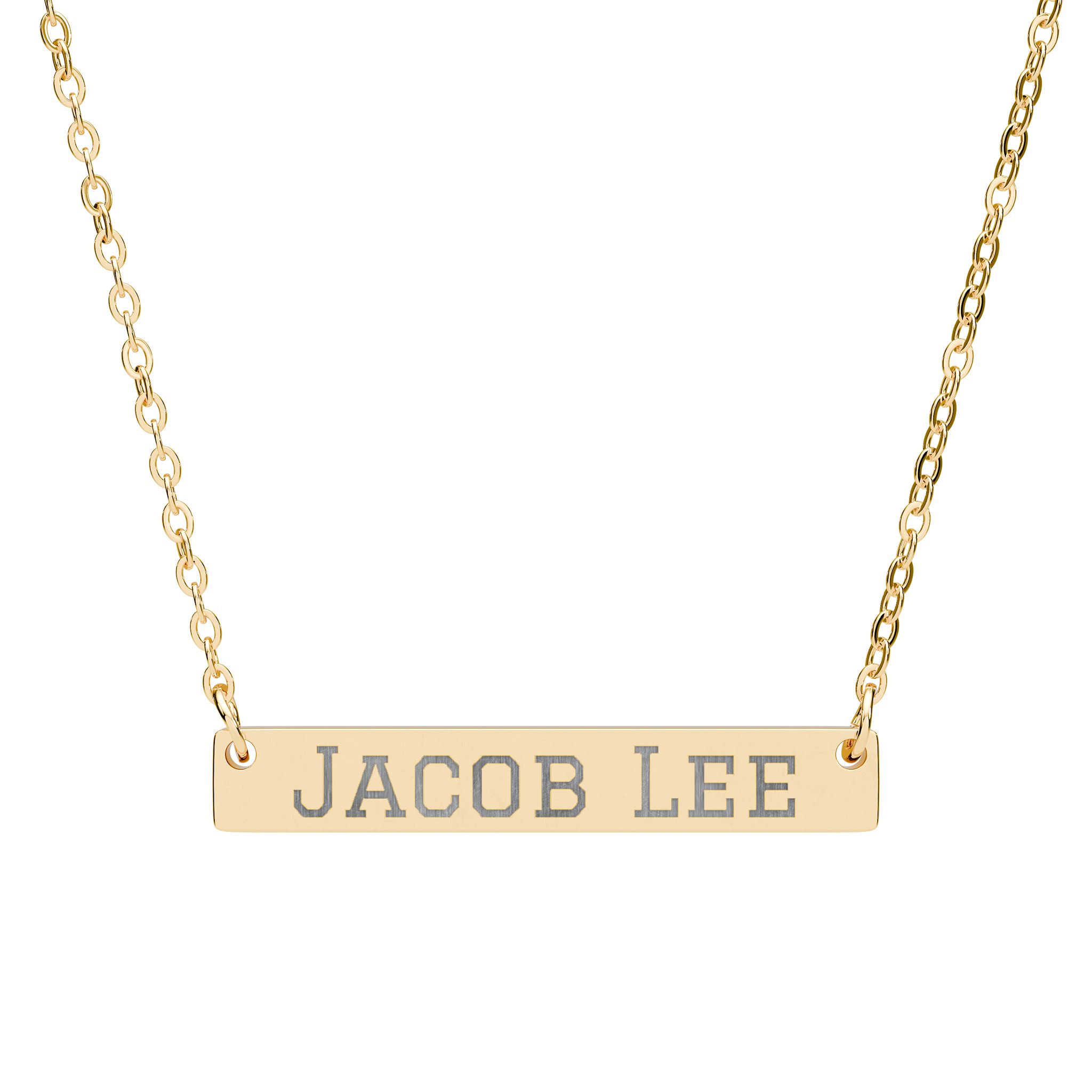 Engraved Bar Necklace — Classic in Gold