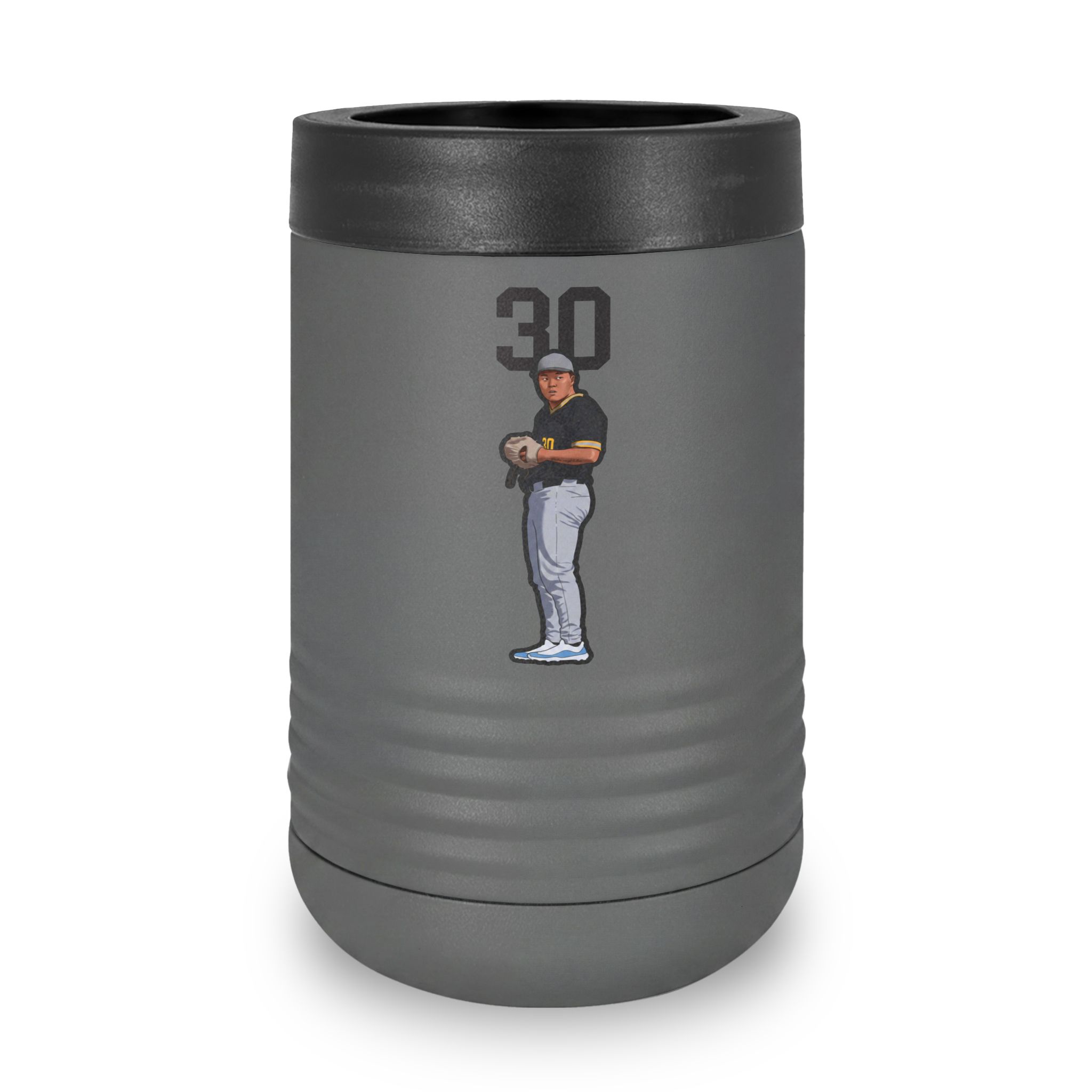 Stainless Can Cooler — character_number_top in Grey