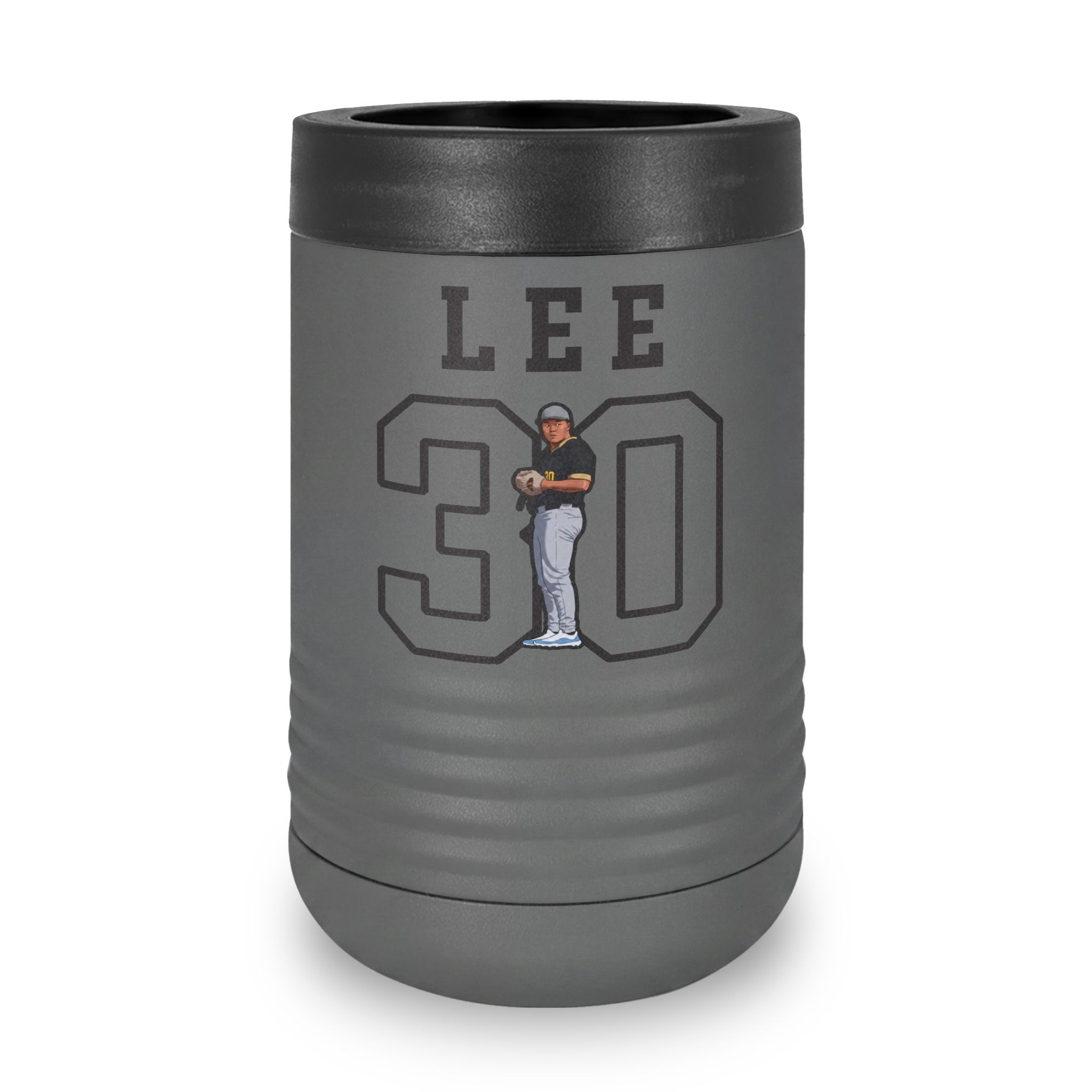 Stainless Can Cooler — character_shirsey in Grey