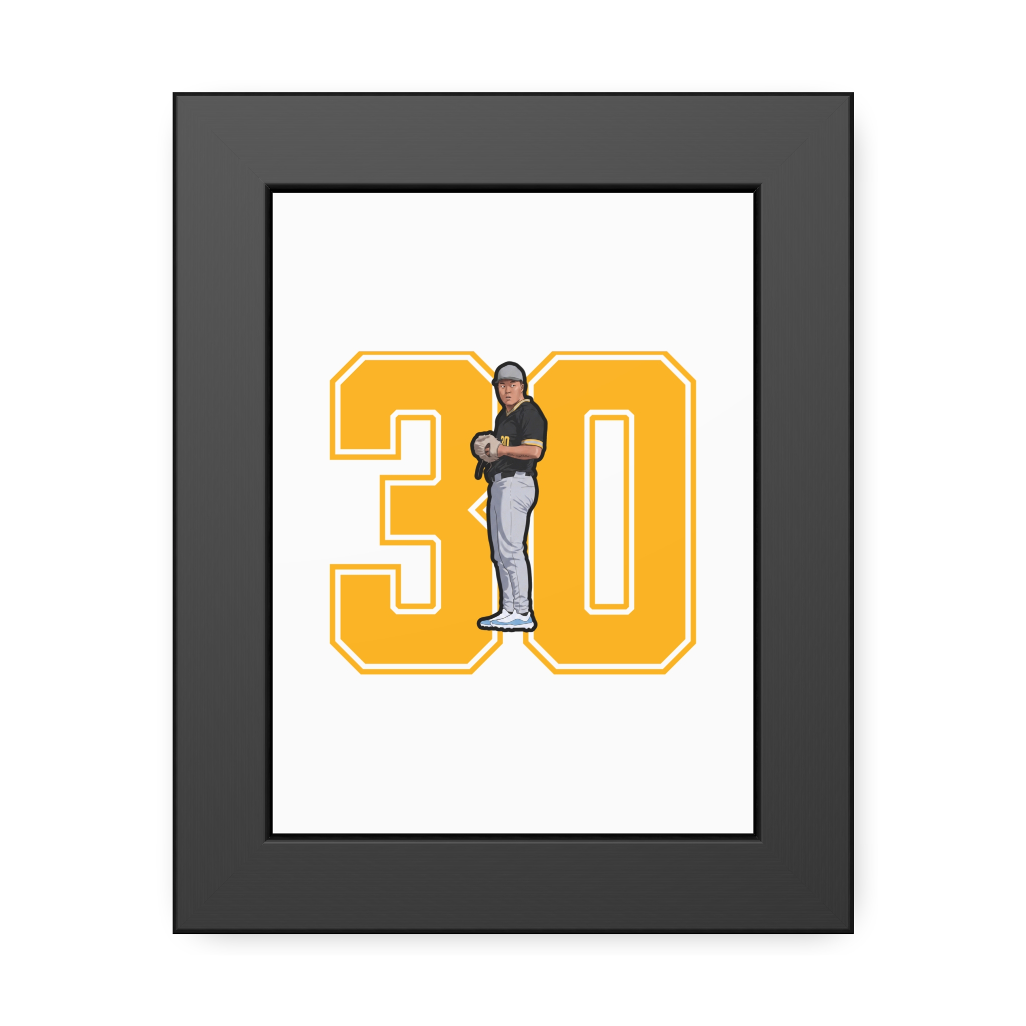 Framed Poster — character_number in Black
