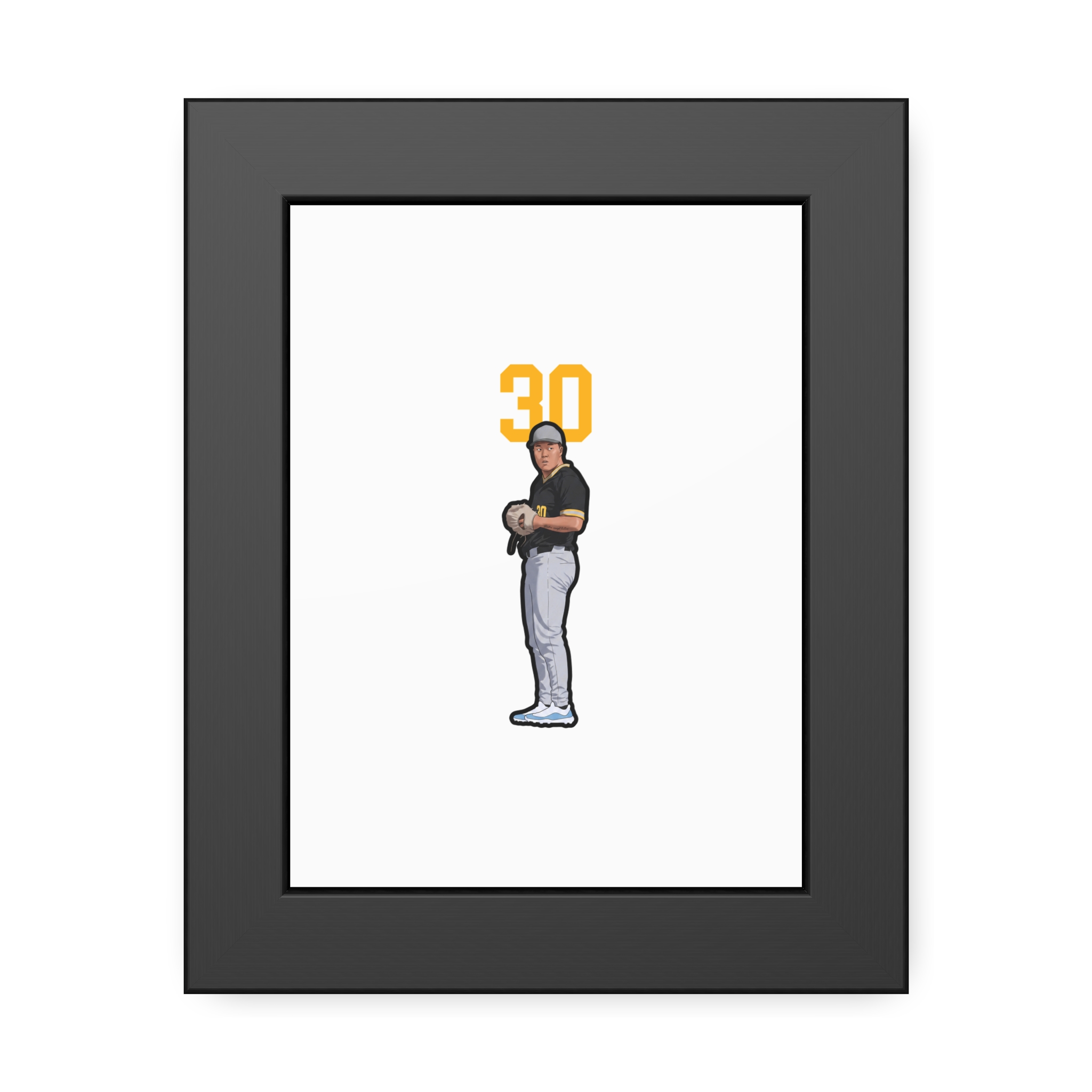 Framed Poster — character_number_top in Black