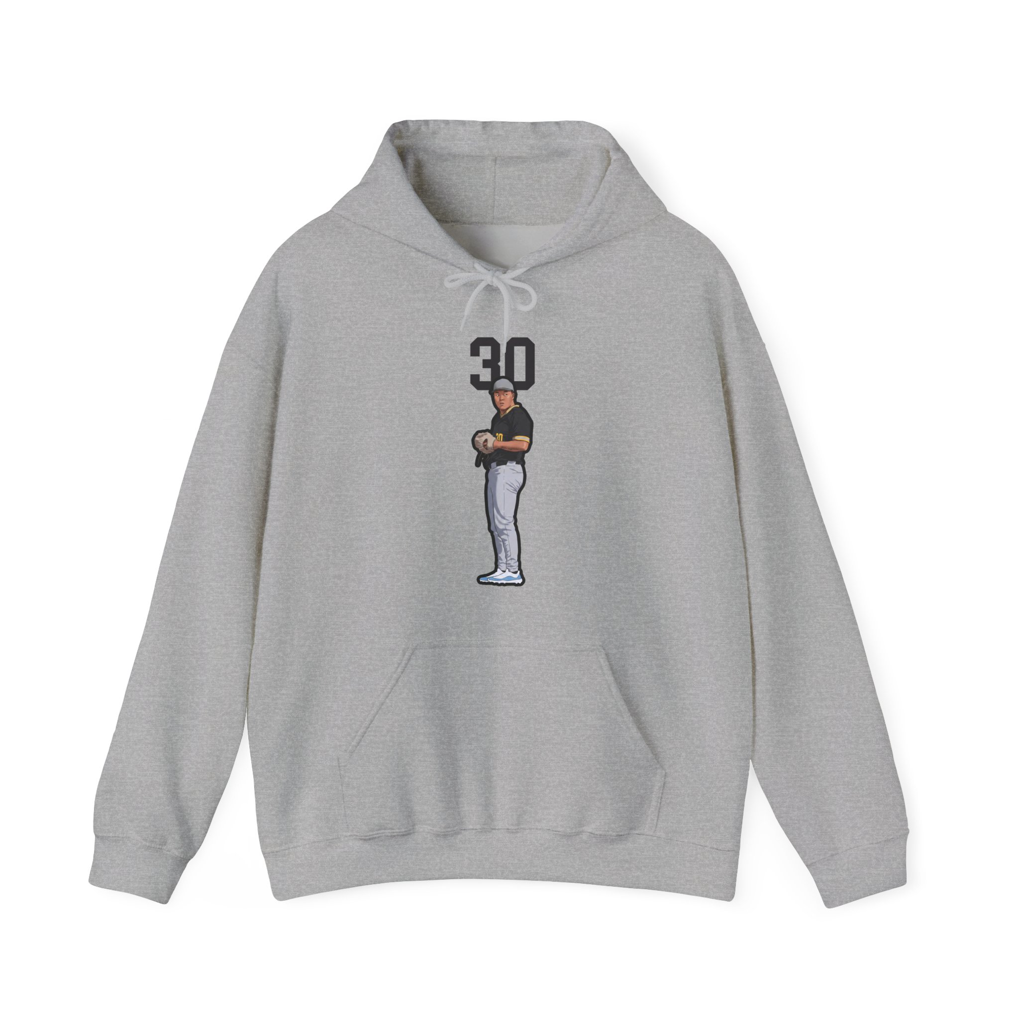 Hoodie — character_number_top in Grey