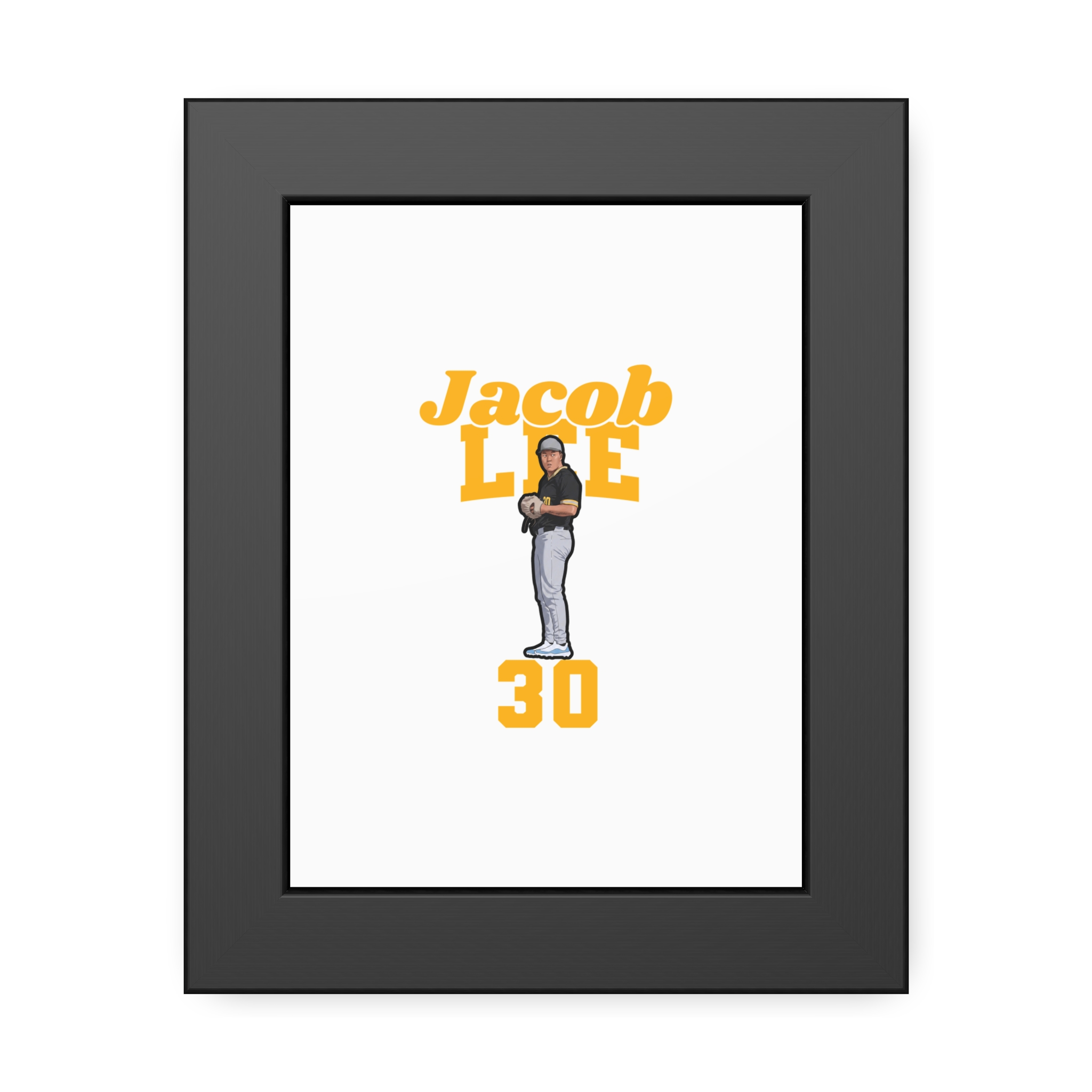 Framed Poster — character_signature_arch in Black