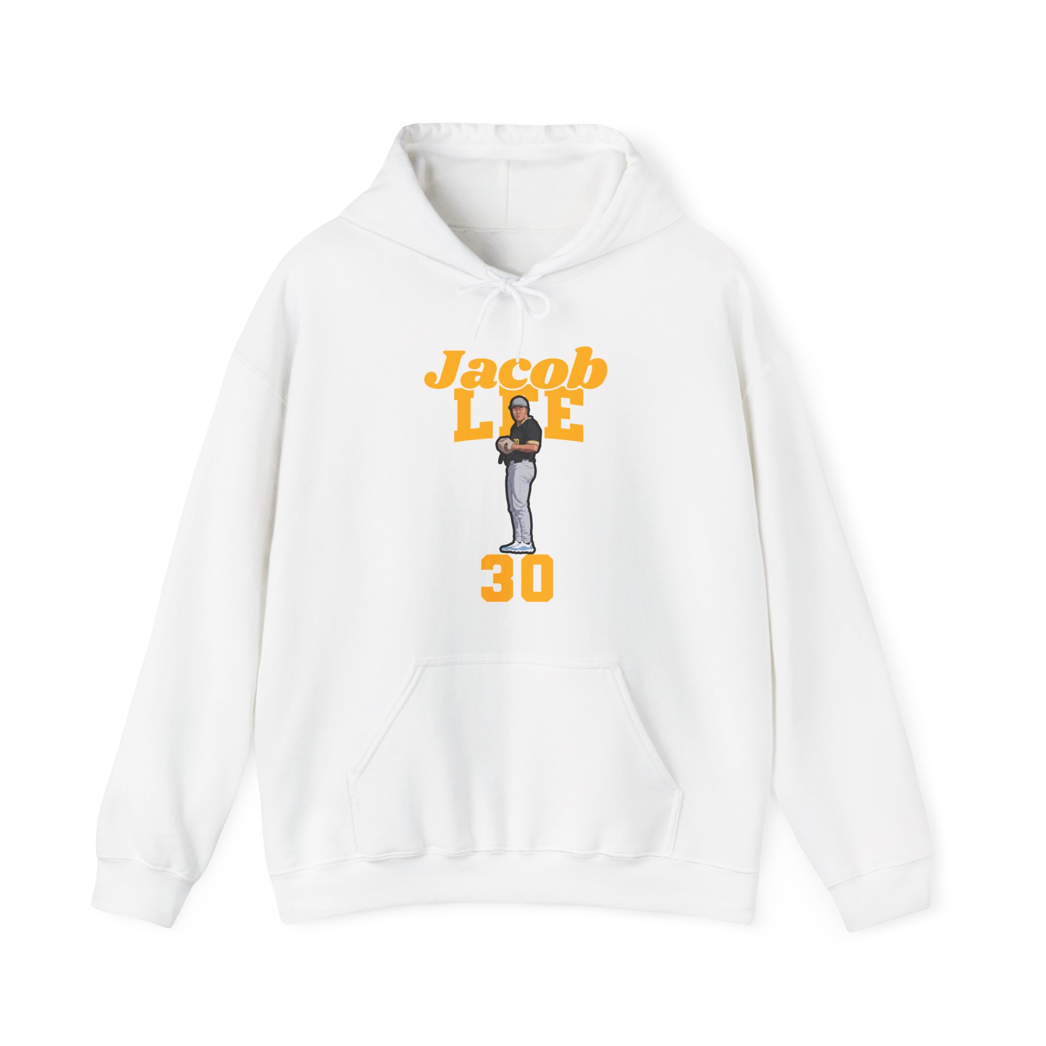 Hoodie — character_signature_arch in White