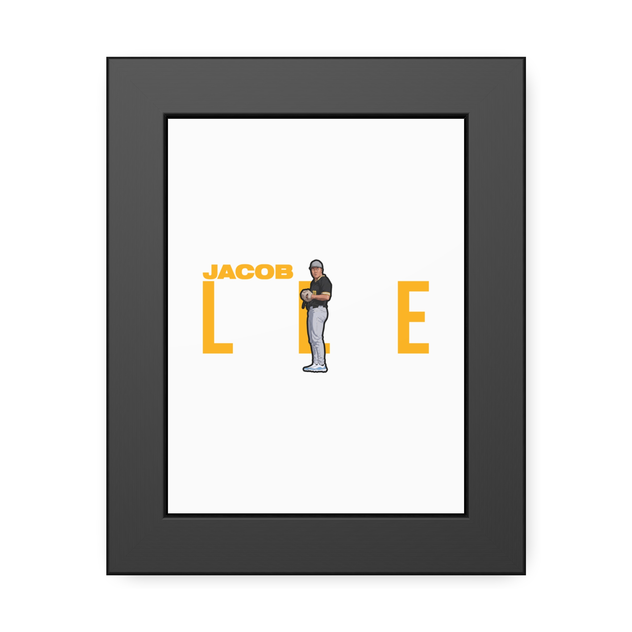 Framed Poster — character_player_name in Black