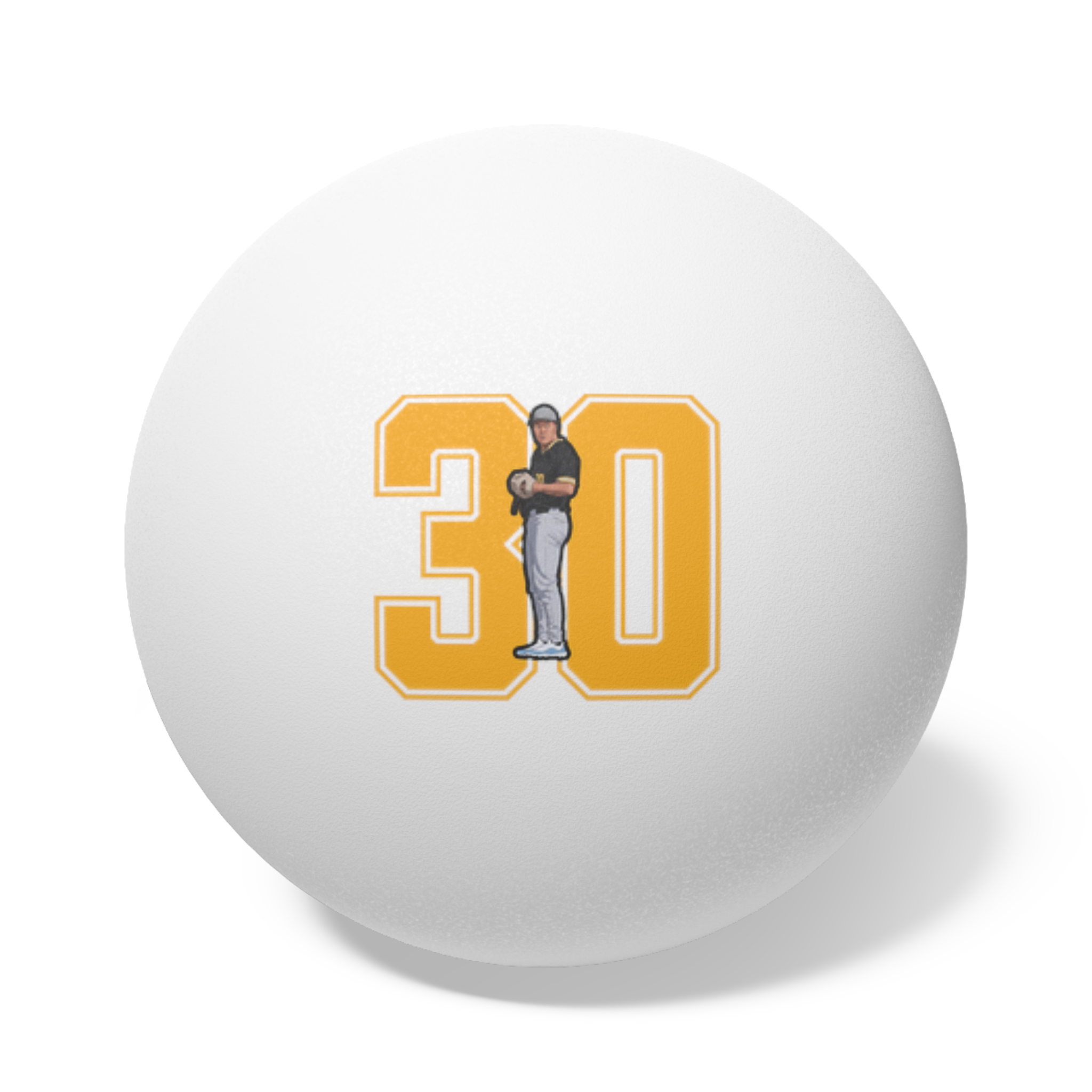 Ping Pong Balls, 6 pcs — character_number in White