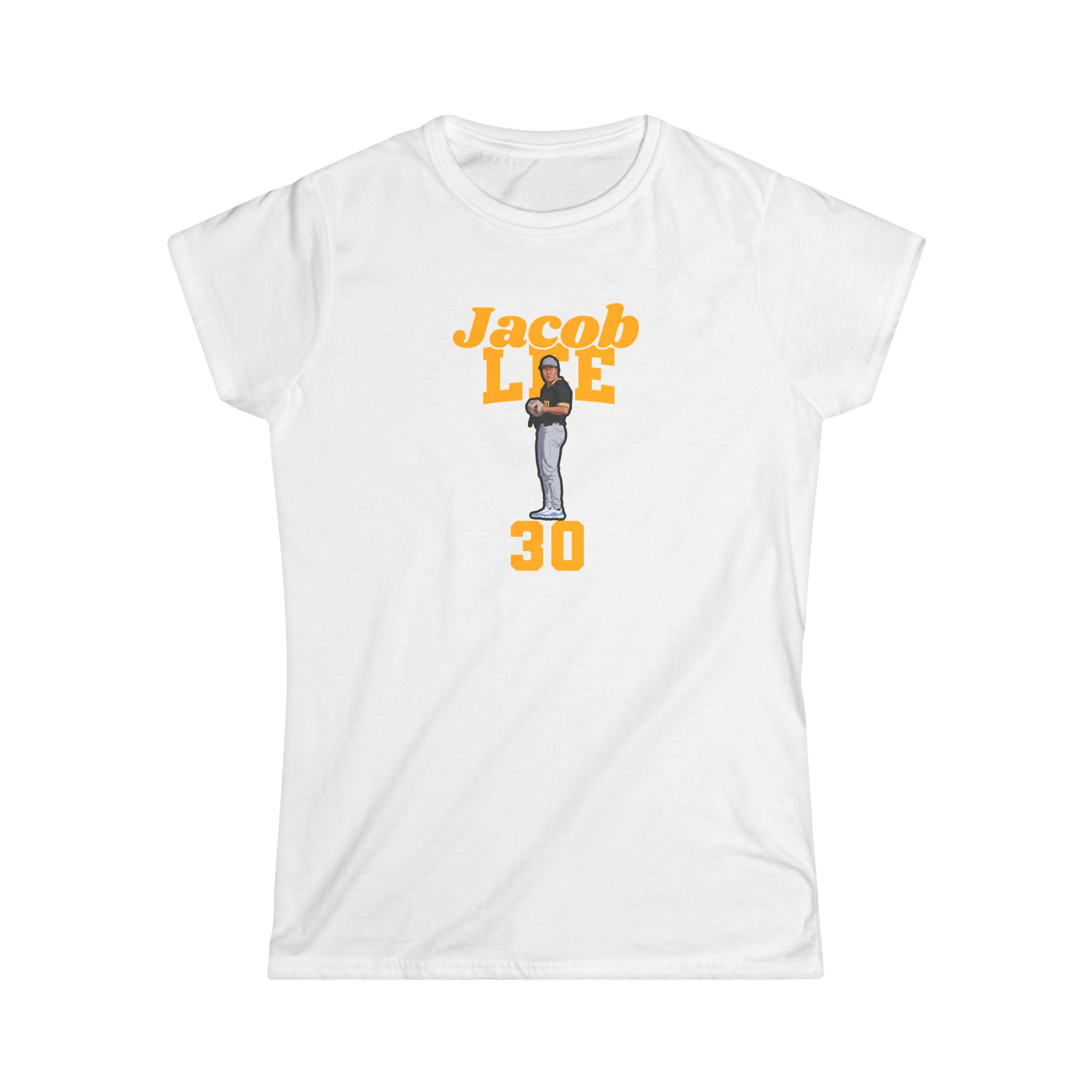 Women's Softstyle Tee — character_signature_arch in White