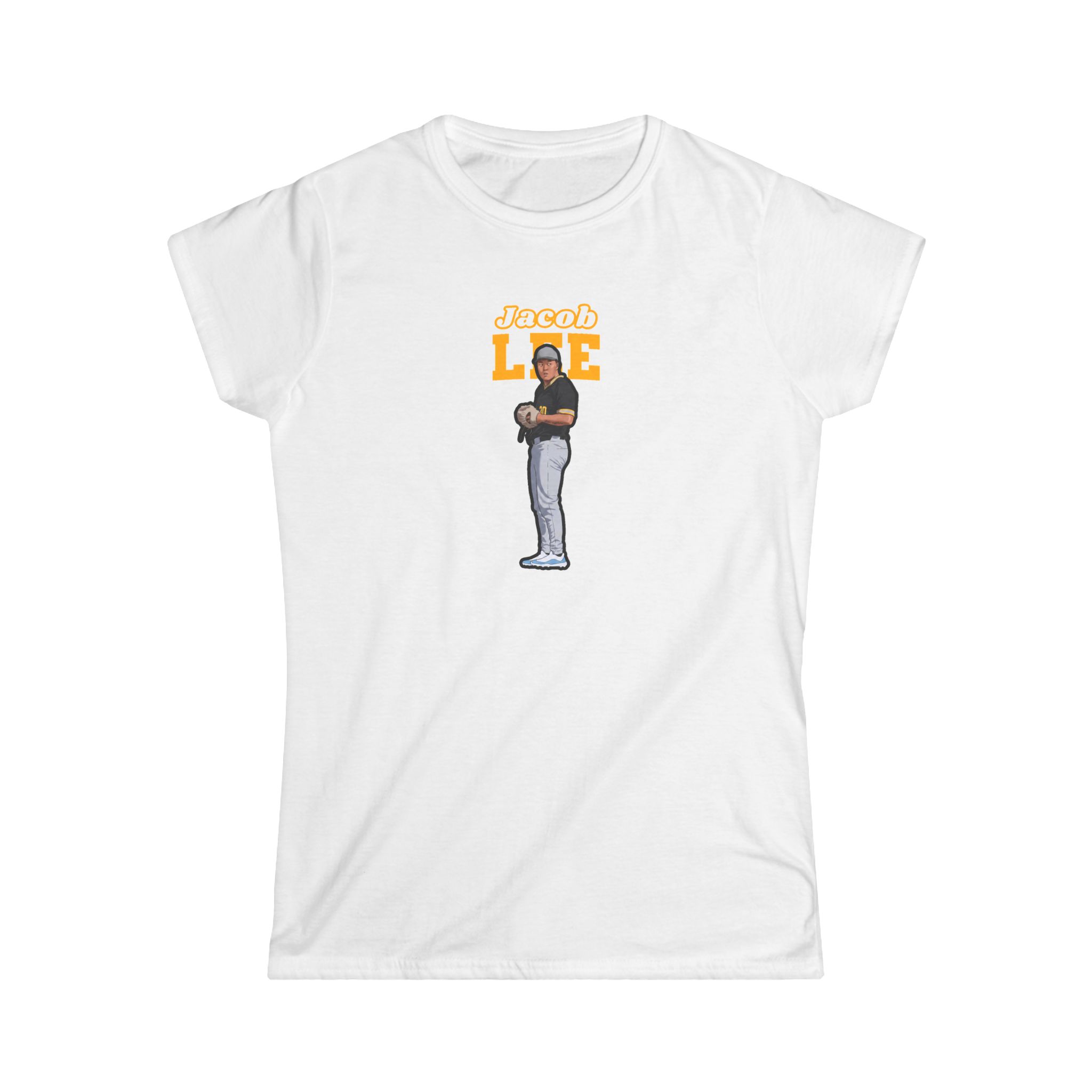 Women's Softstyle Tee — character_name_arch in White