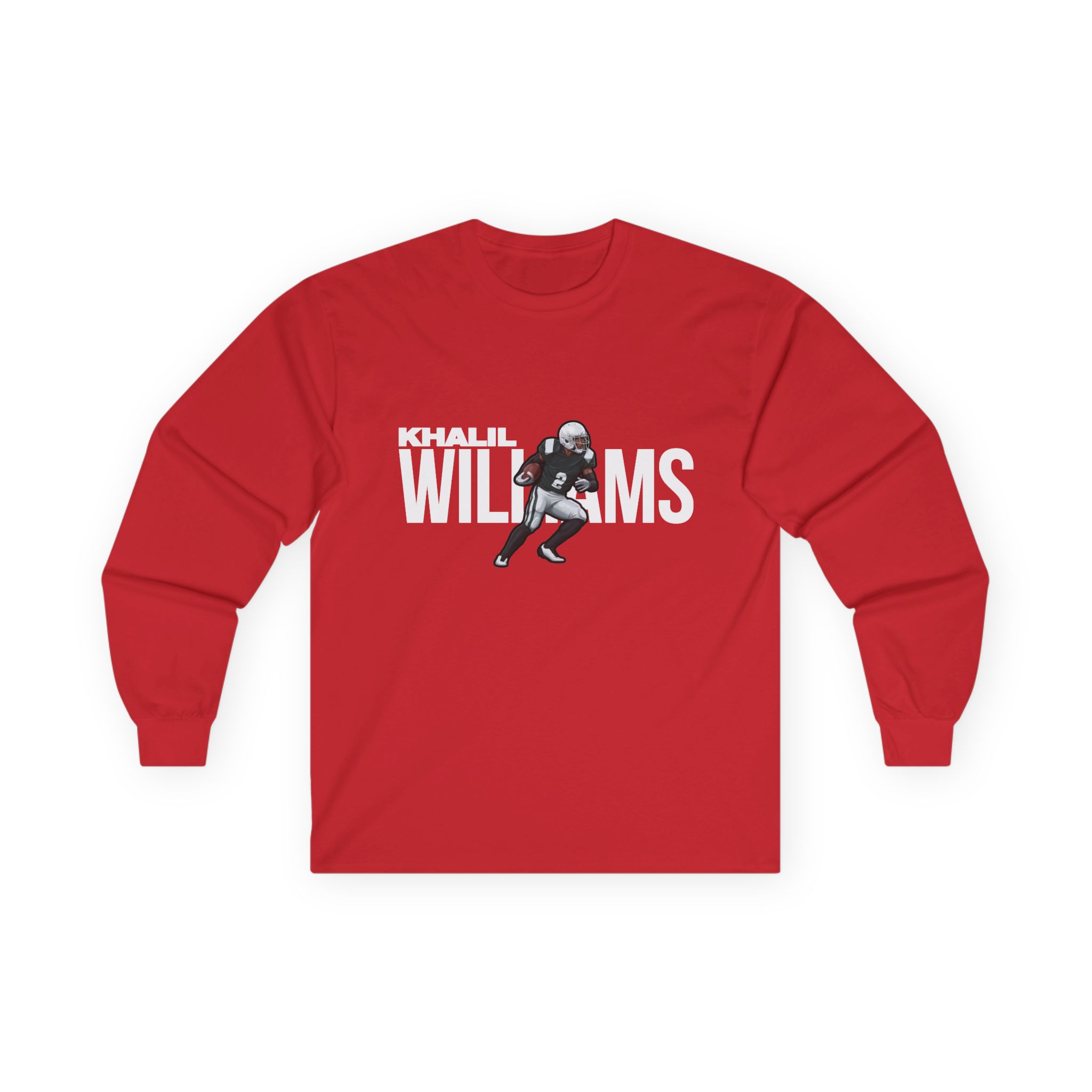 Long Sleeve Tee — character_player_name in Red