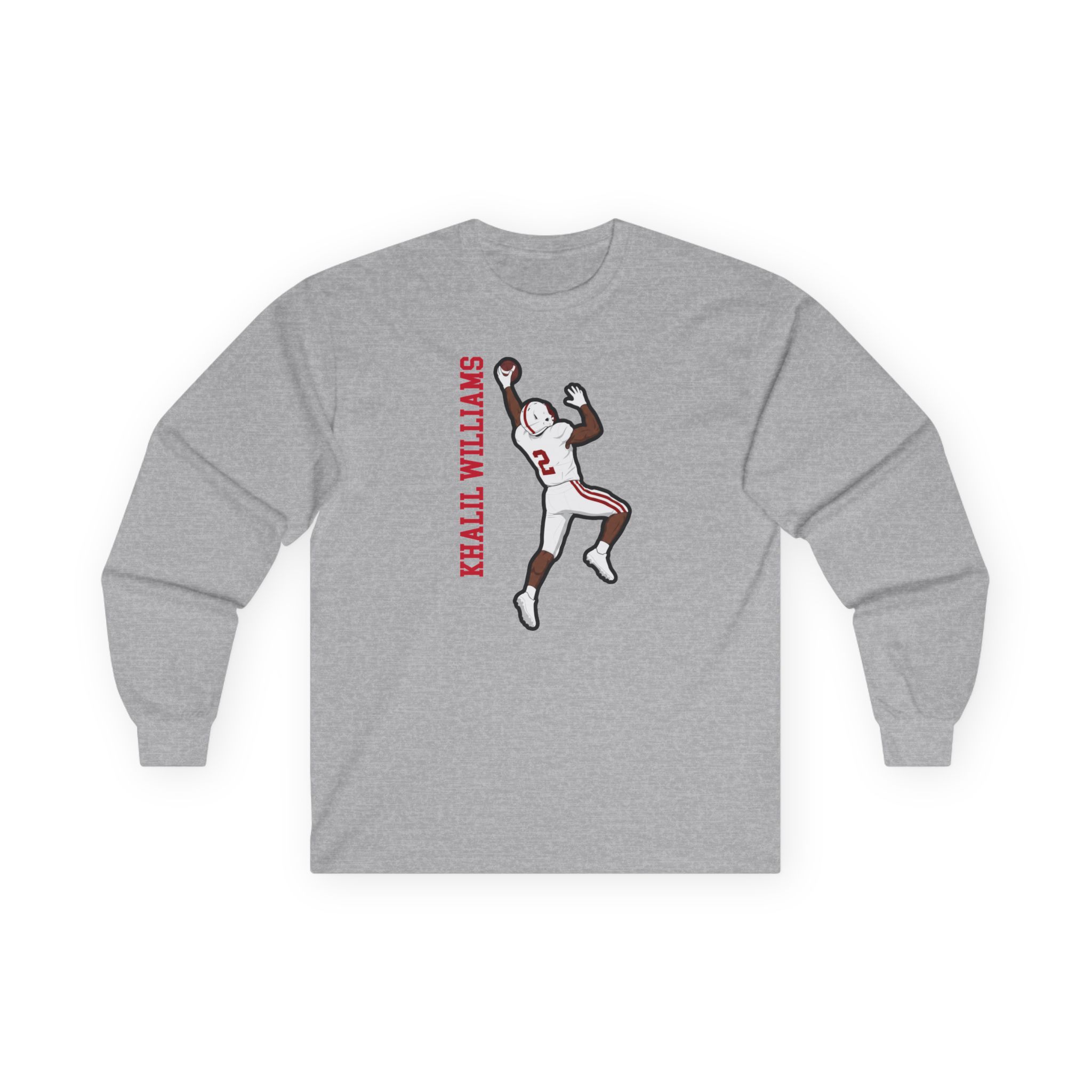 Long Sleeve Tee — character_name_vertical in Grey