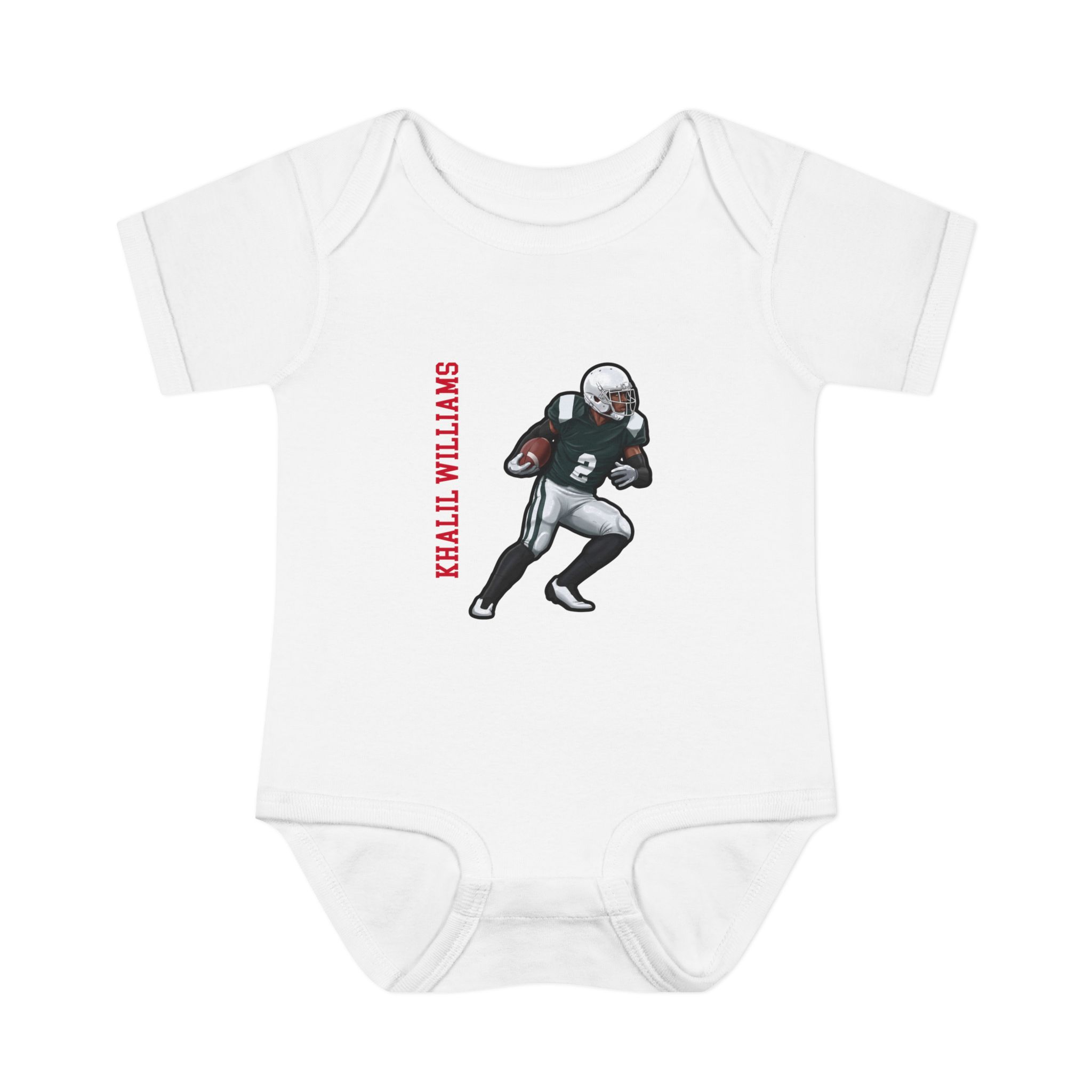 Baby Onesie — character_name_vertical in White