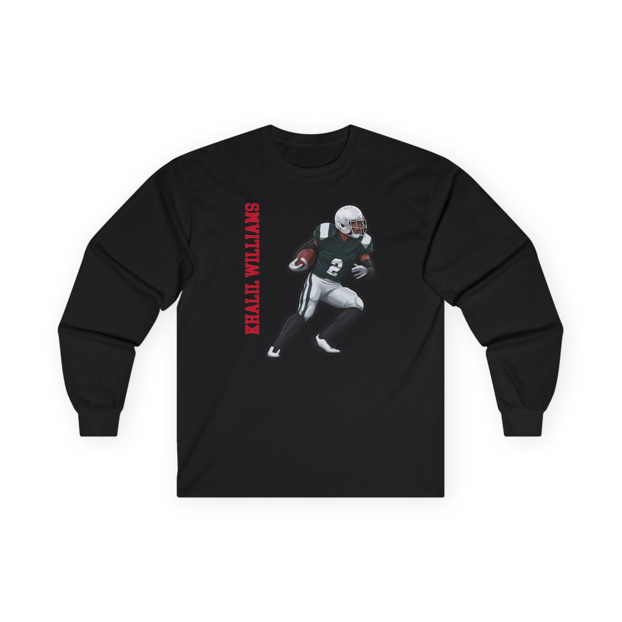 Long Sleeve Tee — character_name_vertical in Black