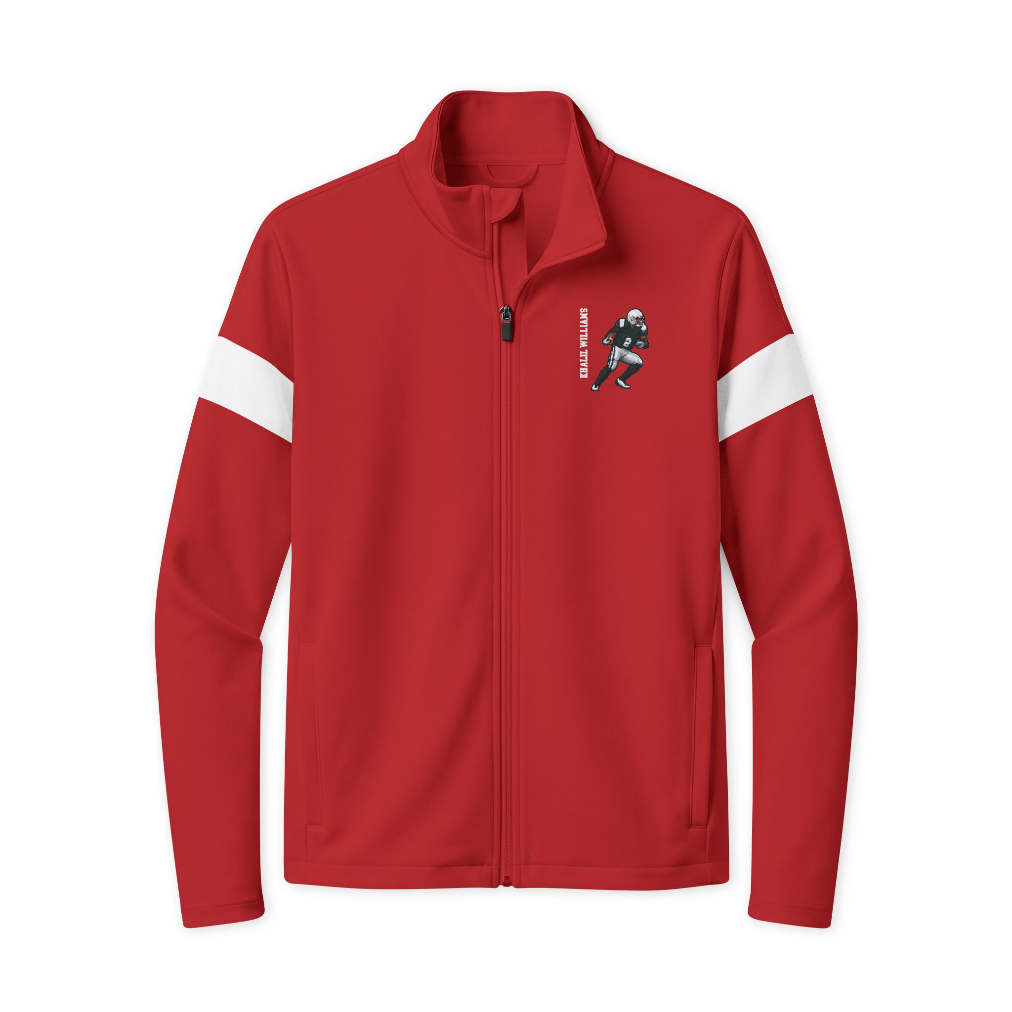 Travel Full-Zip Jacket — character_name_vertical in Deep Red/ White