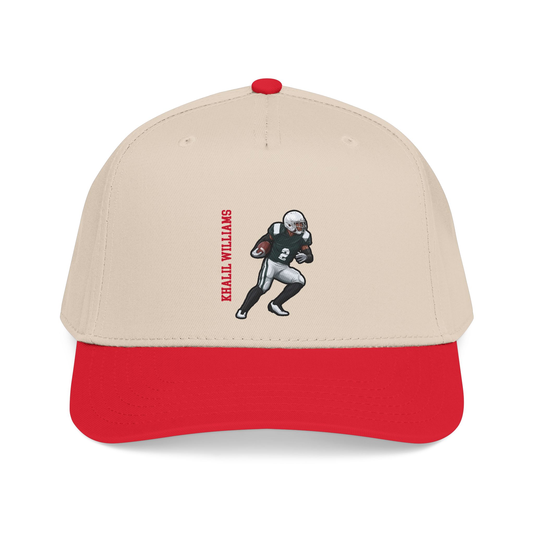 Baseball Cap — character_name_vertical in Red / Natural